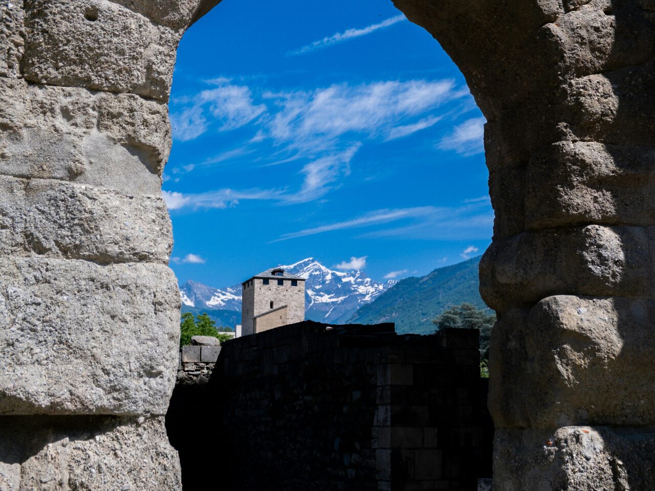 Arch ruins in Aosta
