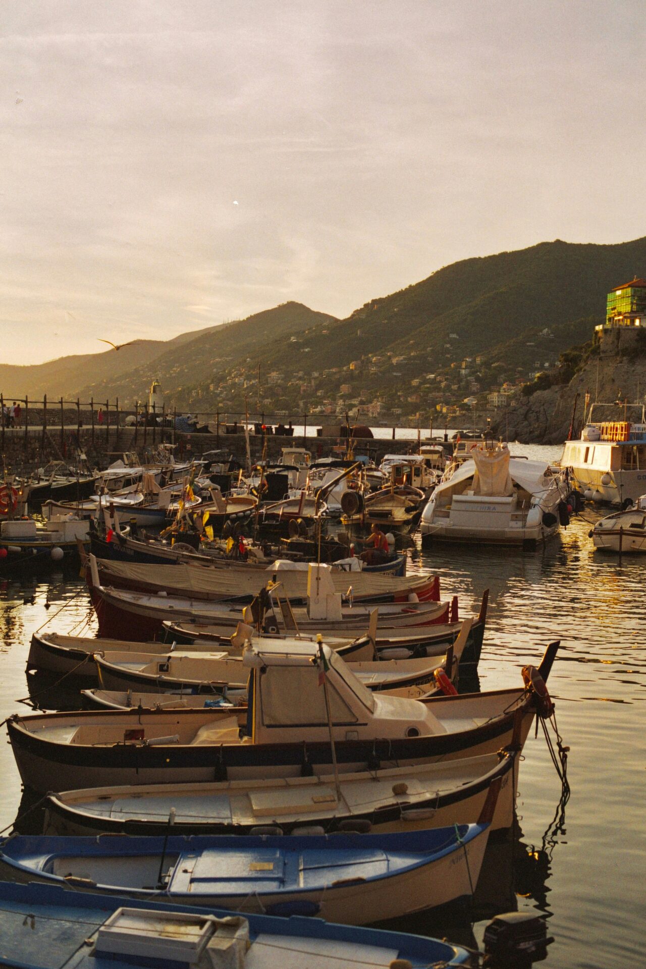 A picturesque view of Camogli, a charming Italian fishing village