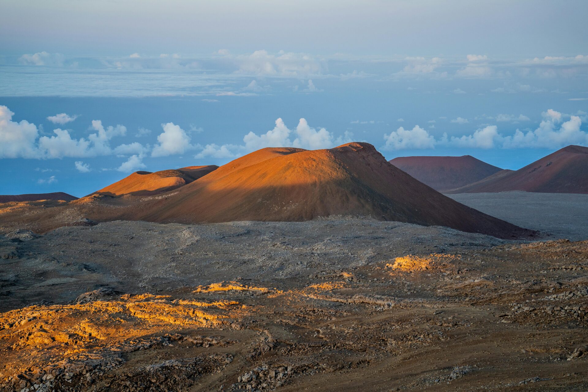 Majestic Sunset Over Mauna Kea Volcanic Landscape