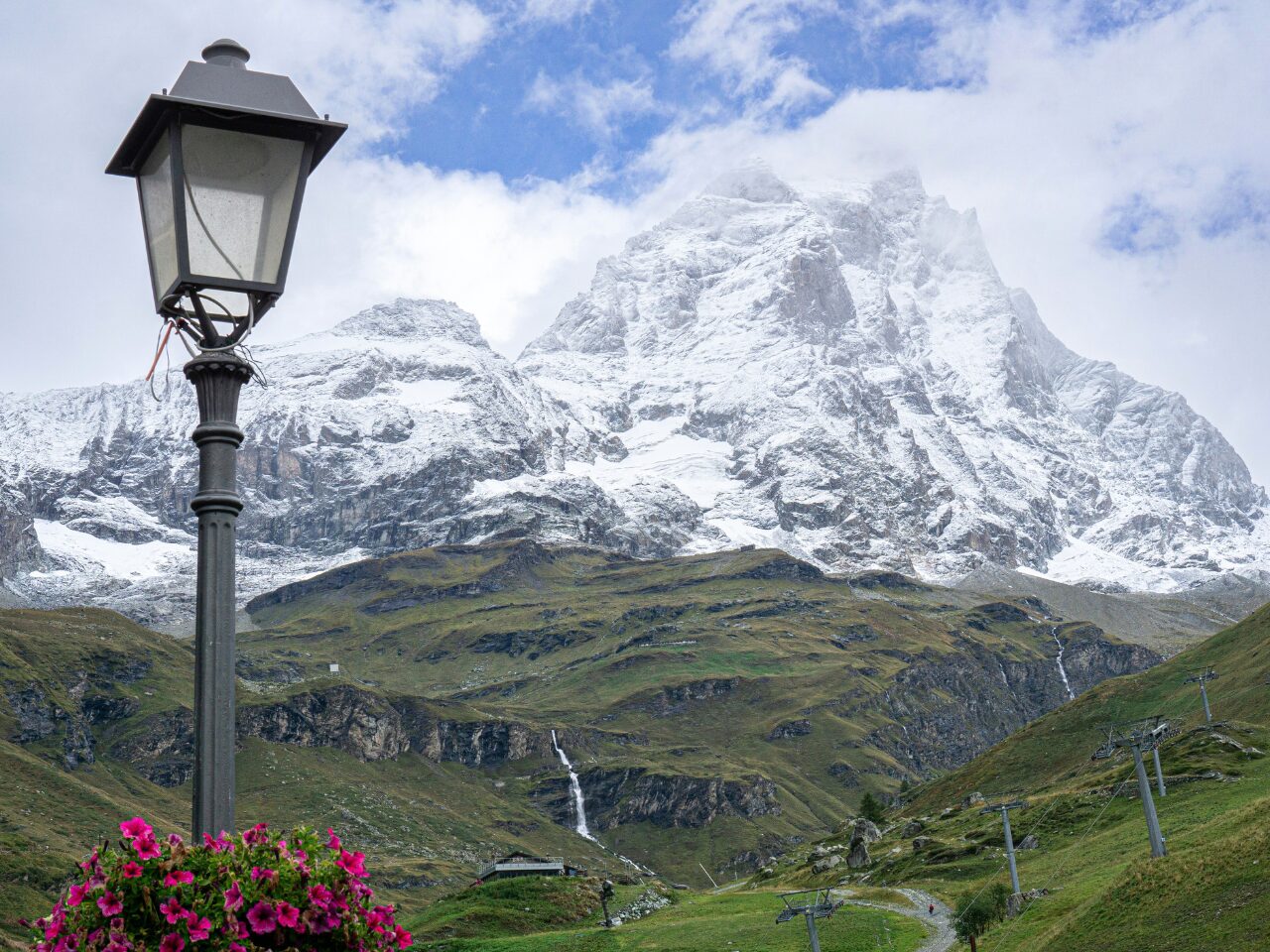 Cervino or Matterhorn snow-capped peak