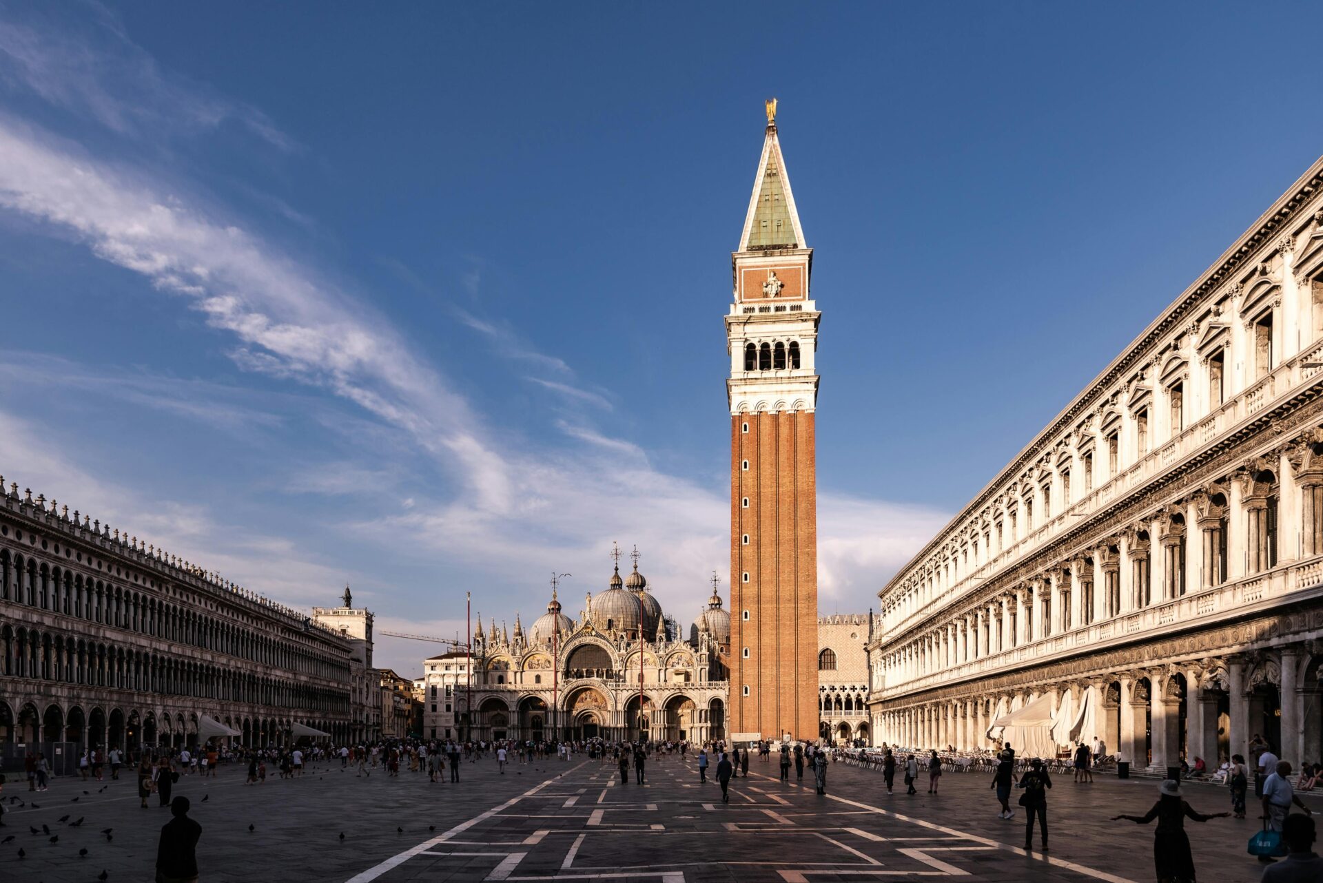 A crowd of people in St Mark's Square