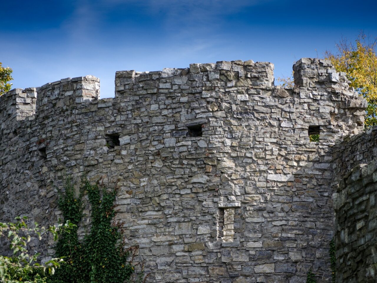 Architectural details of Fénis Castle - castles in Italy
