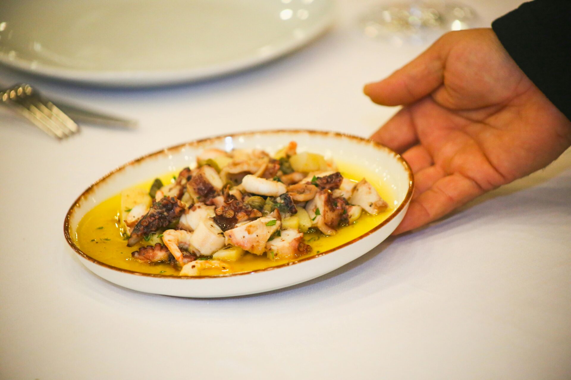 A plate with octopus dish
