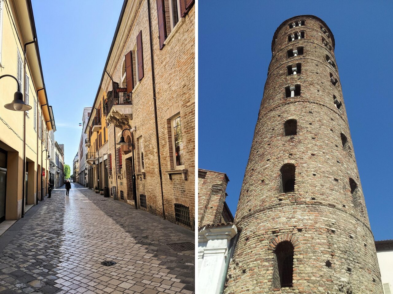 Alley and a bell tower in Ravenna