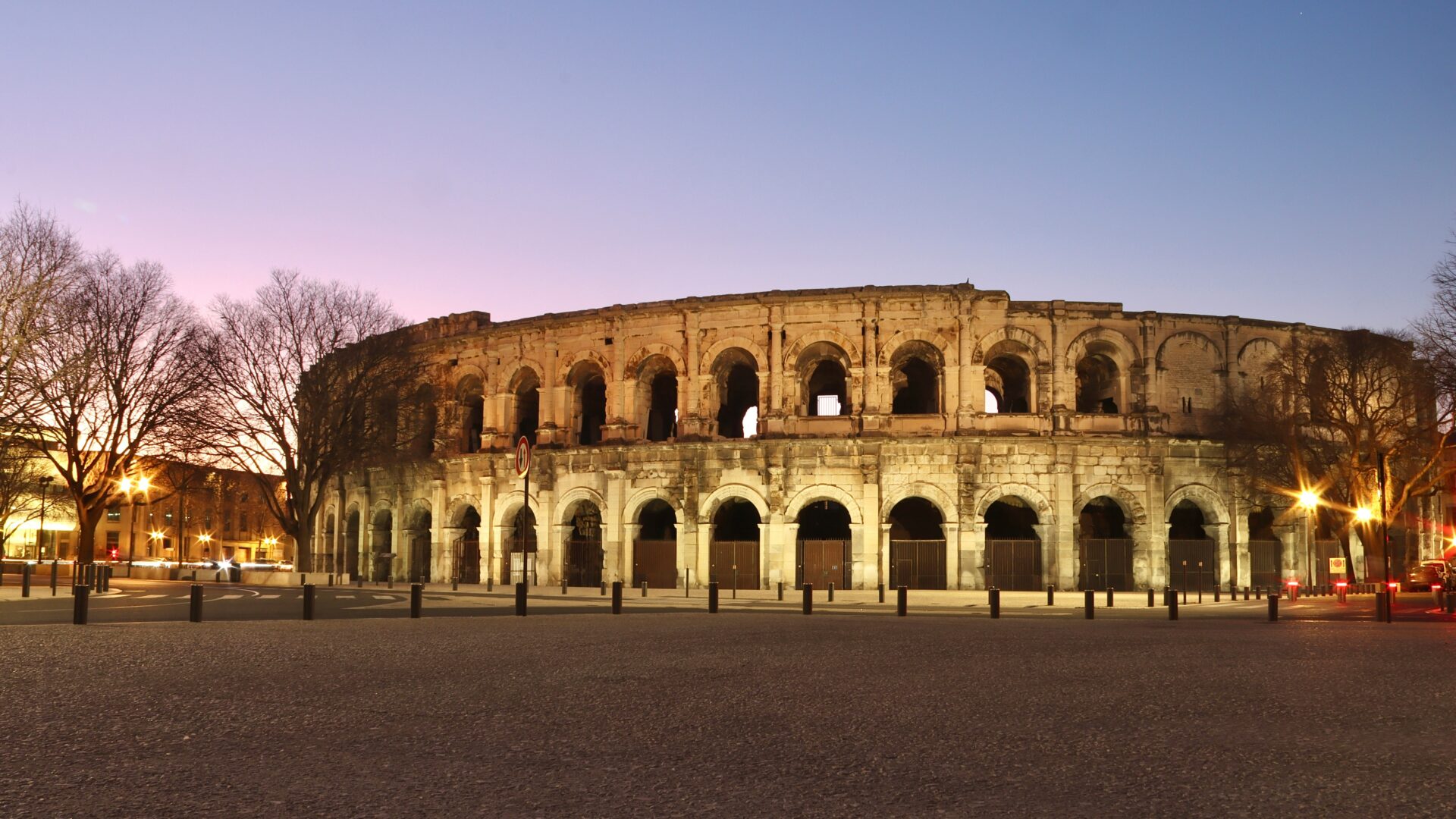 Arena of Nîmes in France - Amphitheater with aqueduct-like features