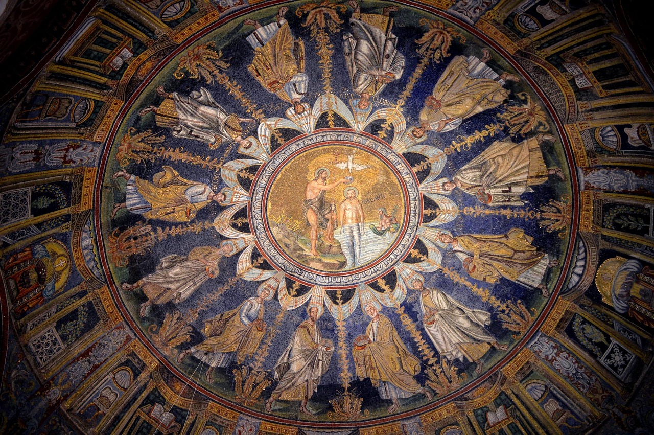 Baptisterio neoniano Mosaic in Ravenna Italy