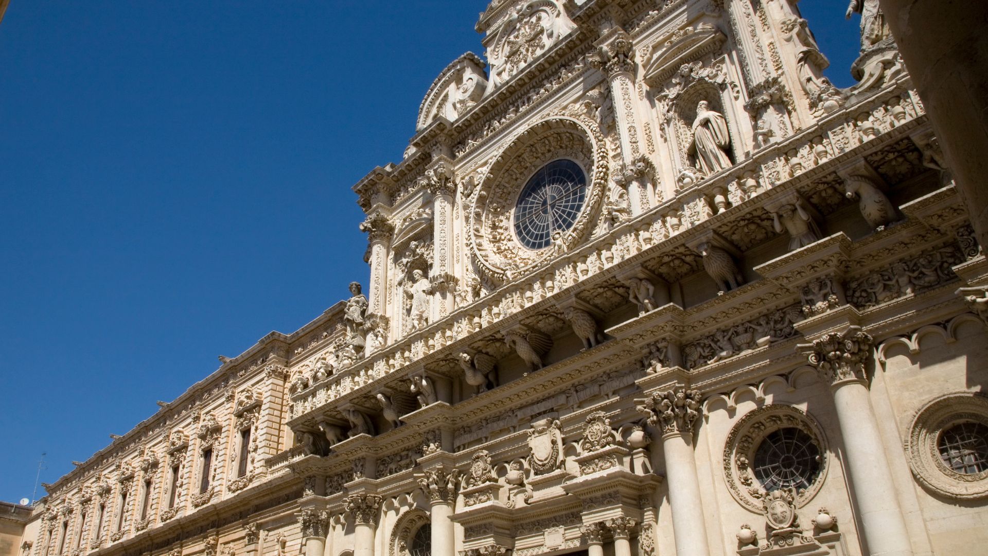 Image shows The Basilica di Santa Croce, Lecce in Italy. 
