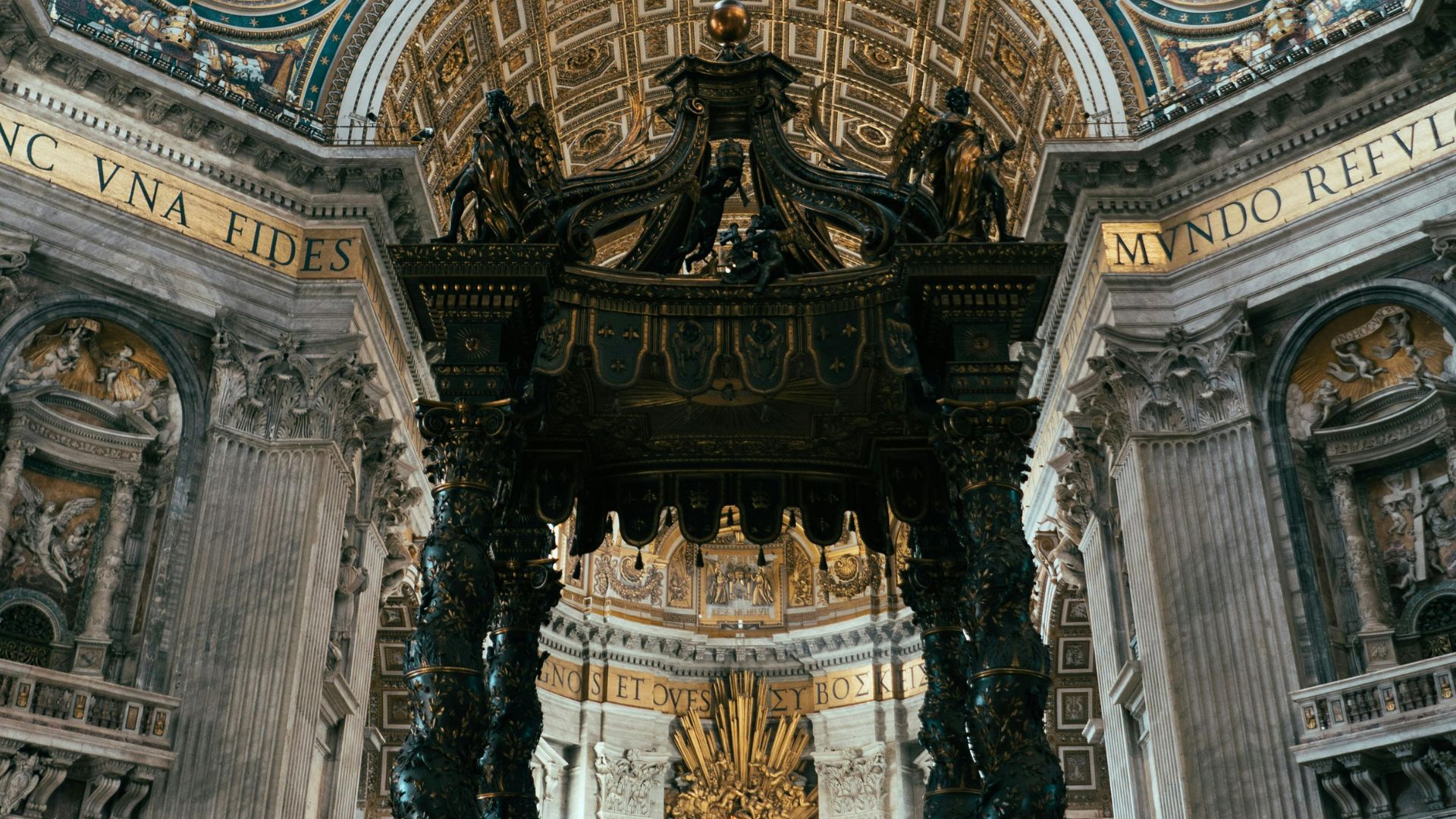 Image of the Bernini's Baldacchino in St. Peter's Basilica