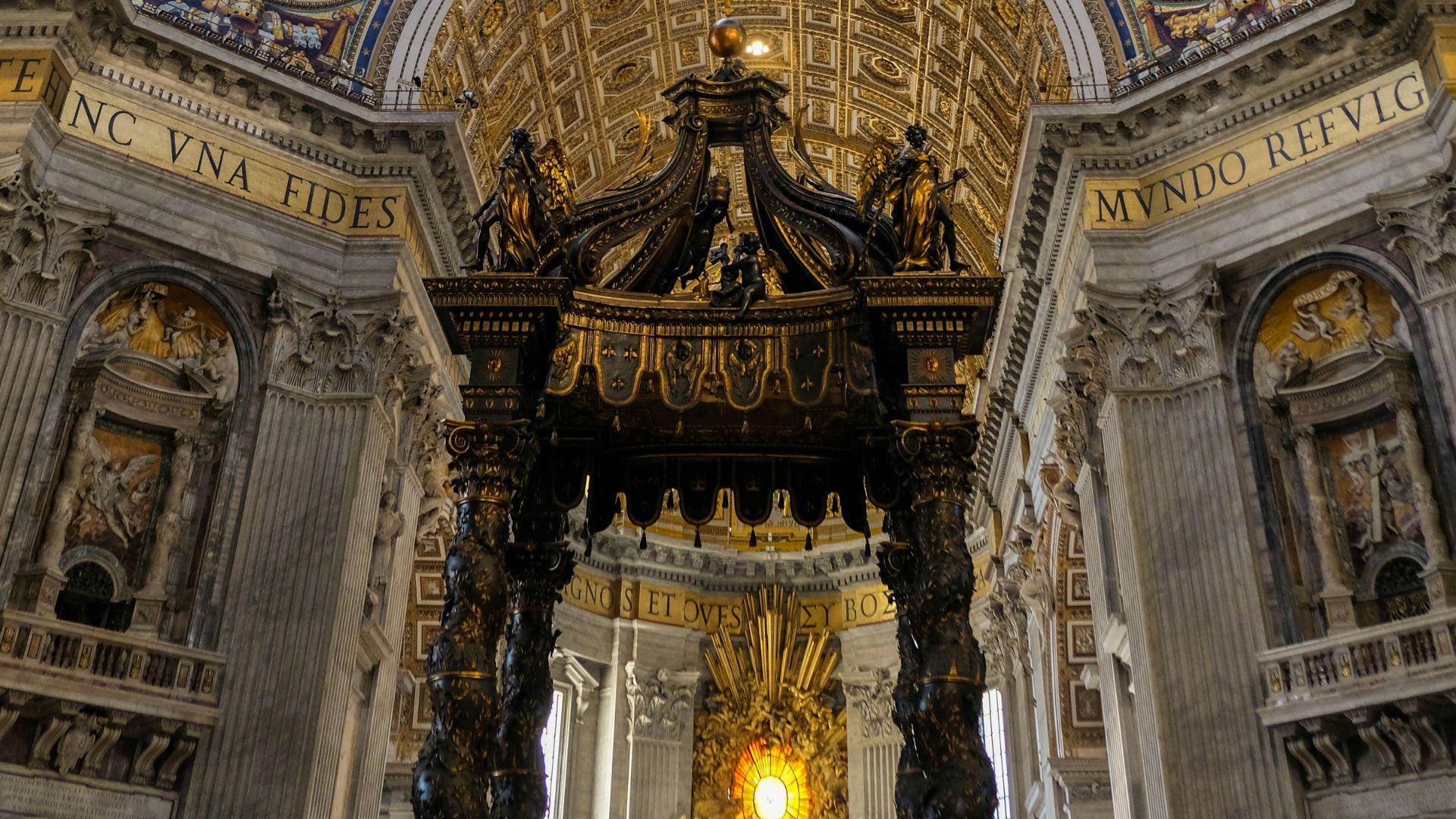 Image of the Bernini's Baldacchino in St. Peter's Basilica