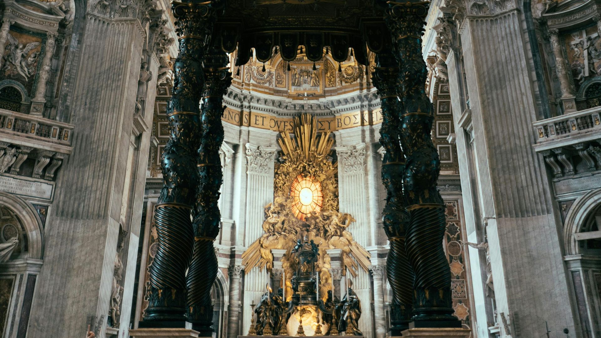 Image of the Bernini's Baldacchino in St. Peter's Basilica