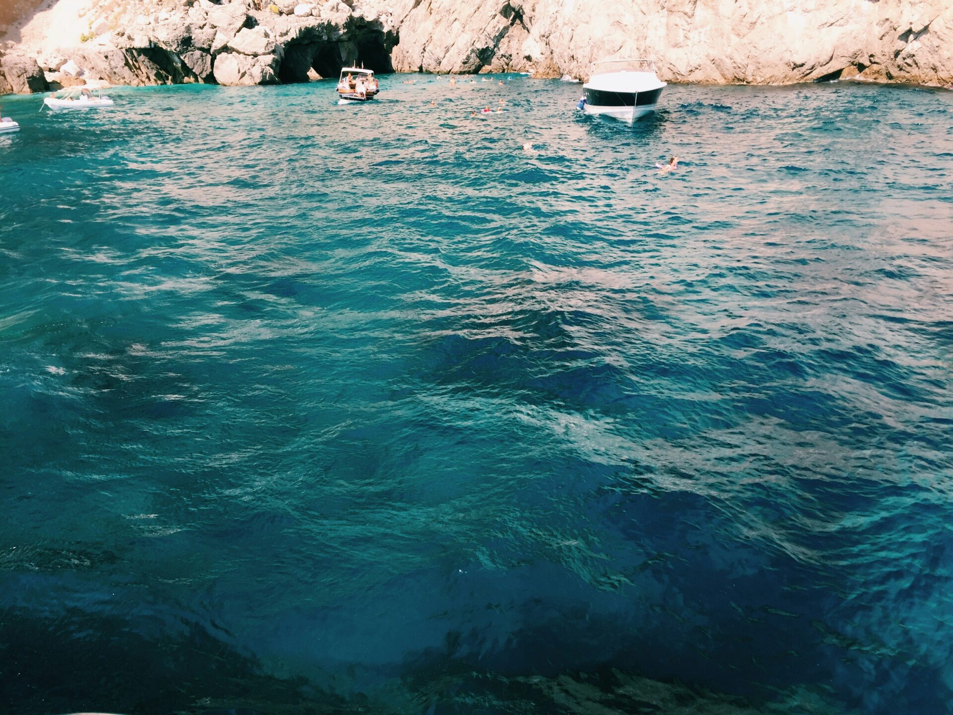 Blue waters near a cave or grotto