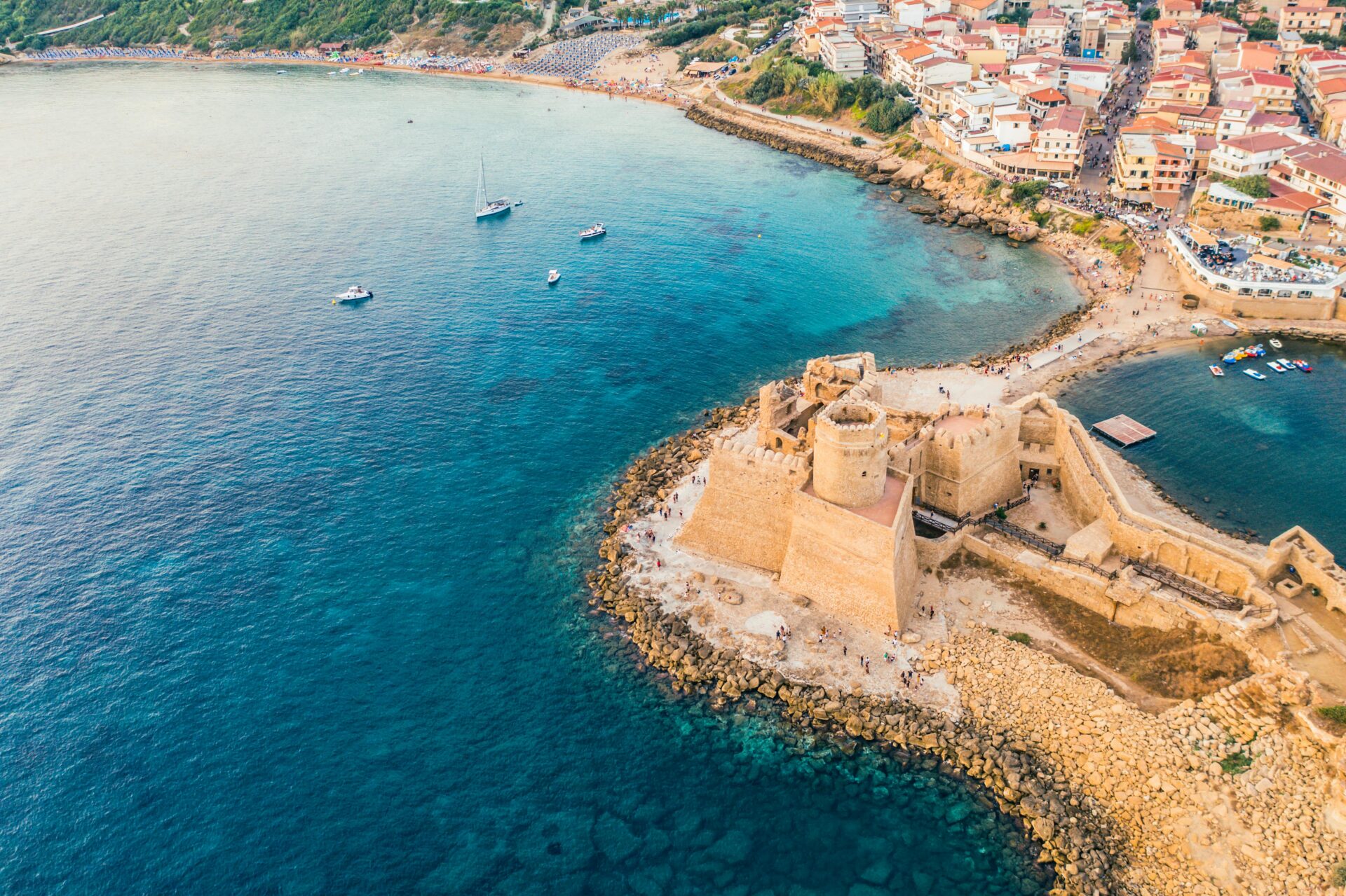 Aerial view of Calabria's Tyrrhenian coastline