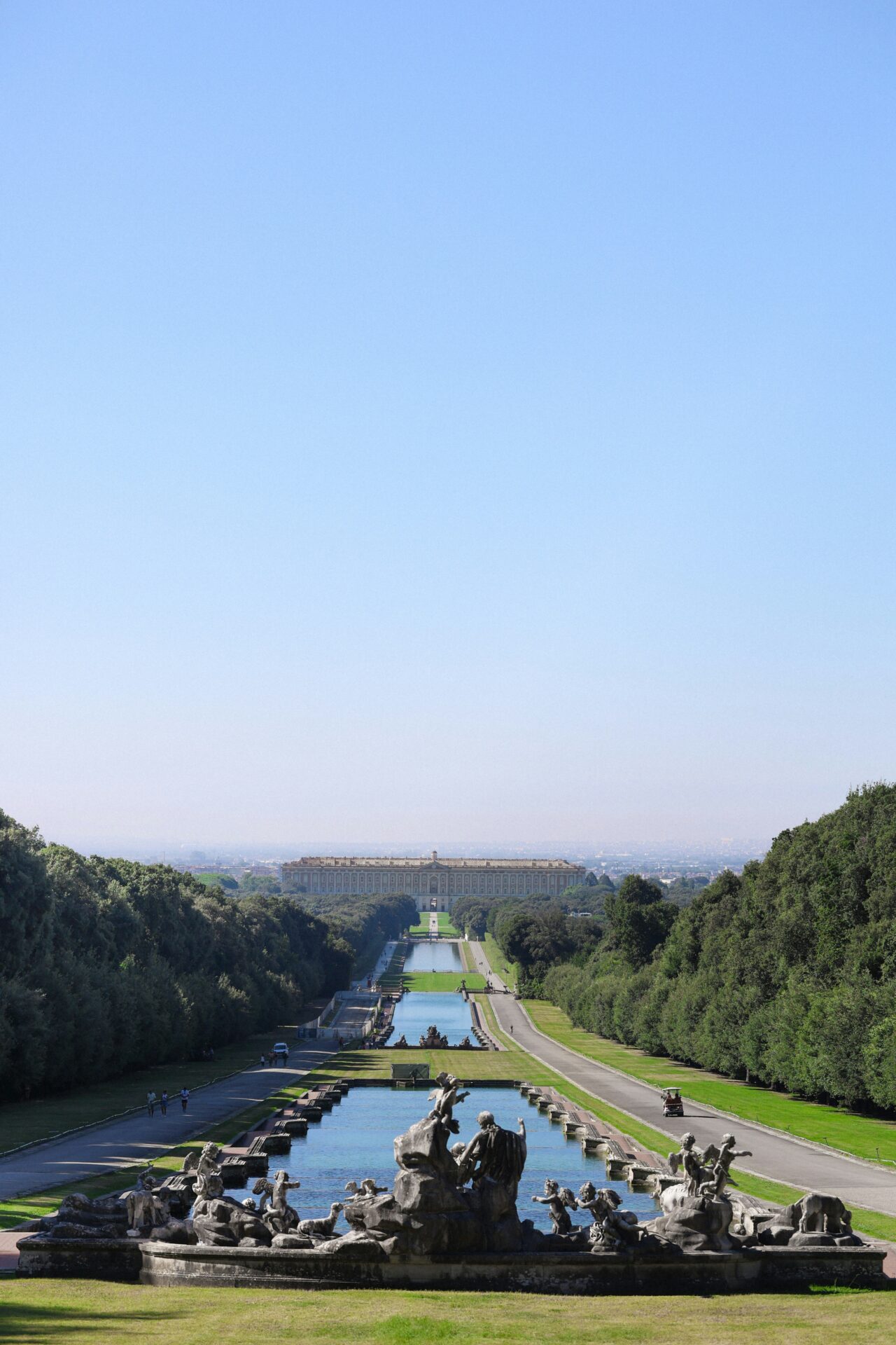 The long central pathway of the Royal Palace of Caserta