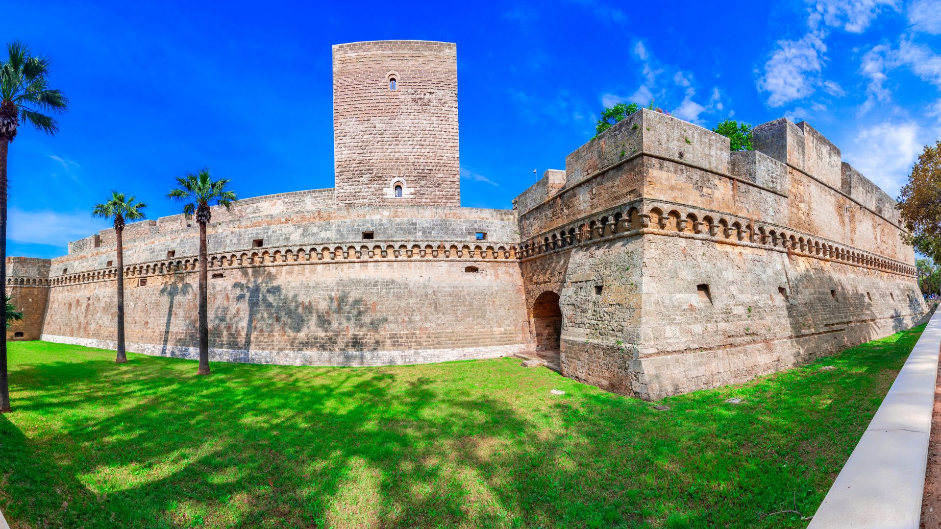 Image shows Castello Svevo, Bari Vecchia, Italy. 