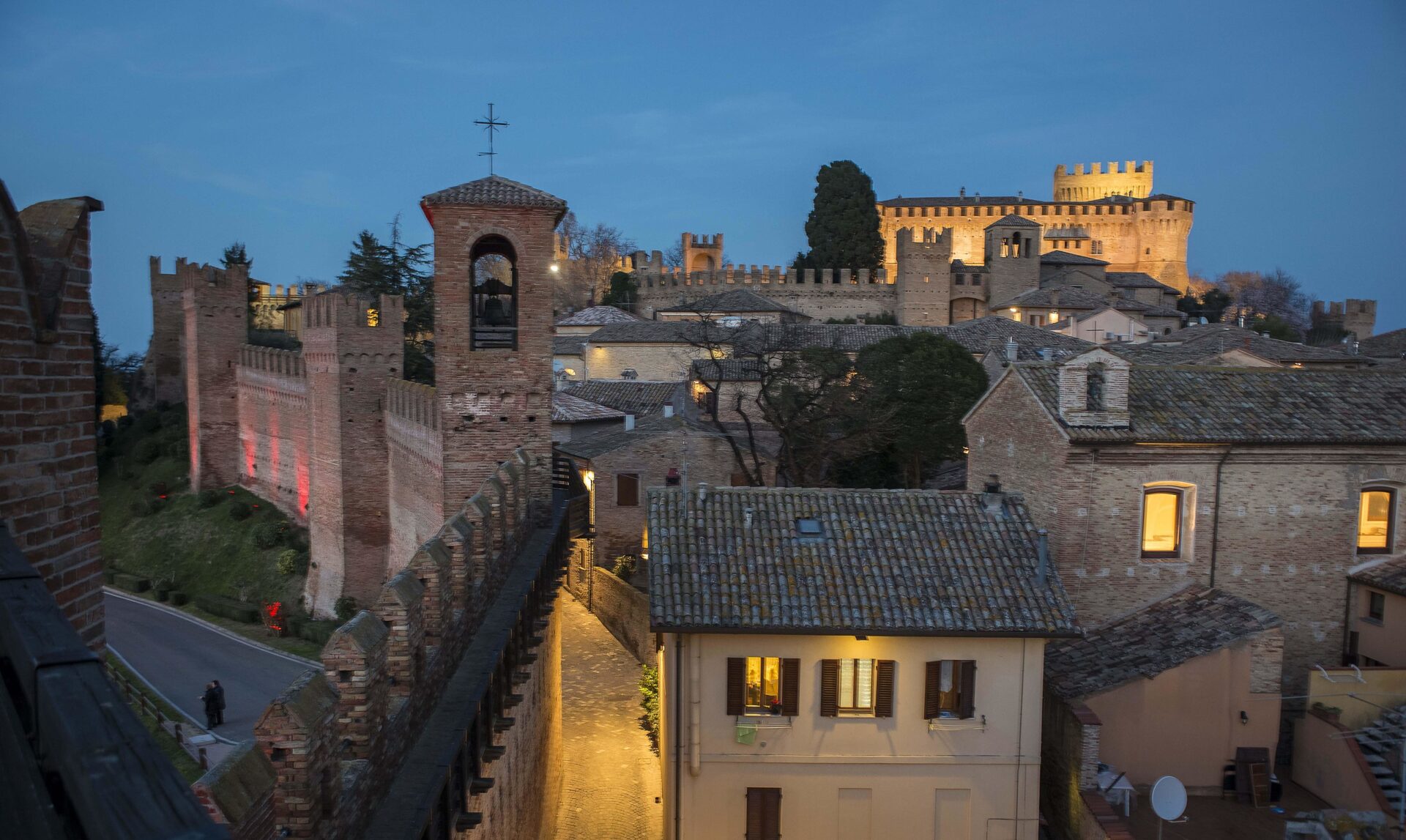 Gradara castle at night