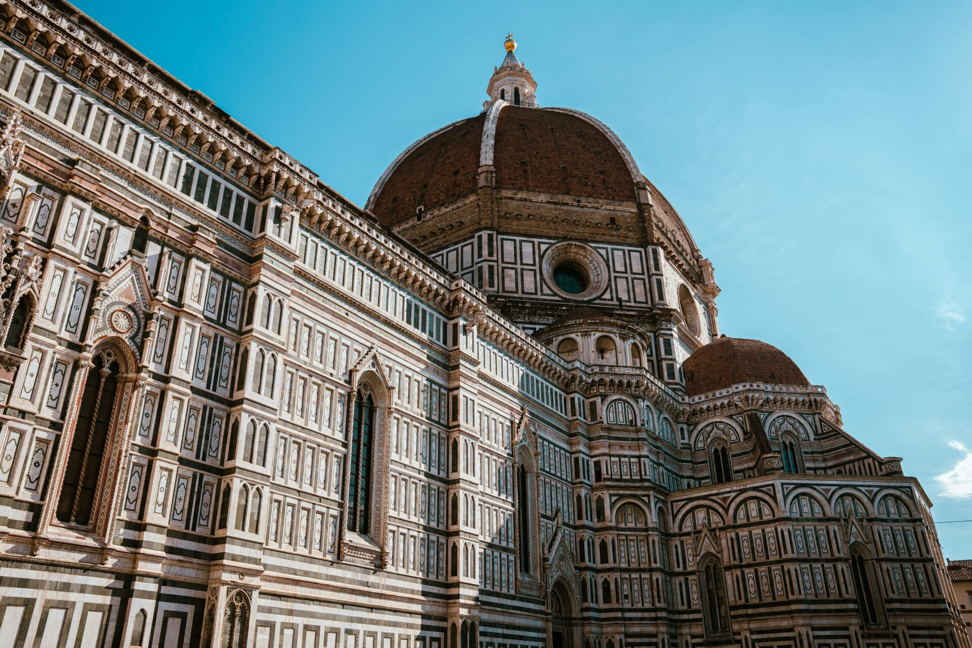 Cathedral of Santa Maria del Fiore - church in Florence - church with black and white detail