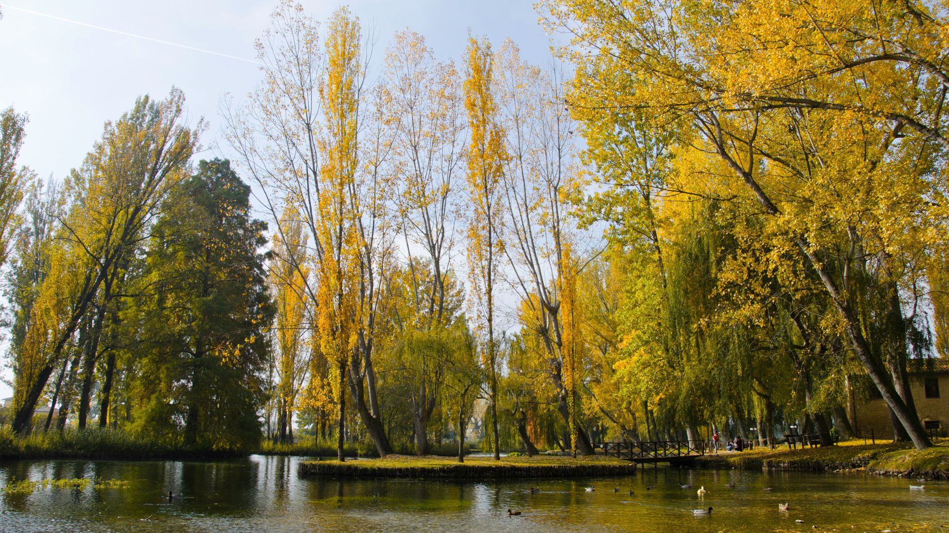 Image of crystal clear spring water, lush greenery, and tranquil atmosphere of Clitunno in Umbria.