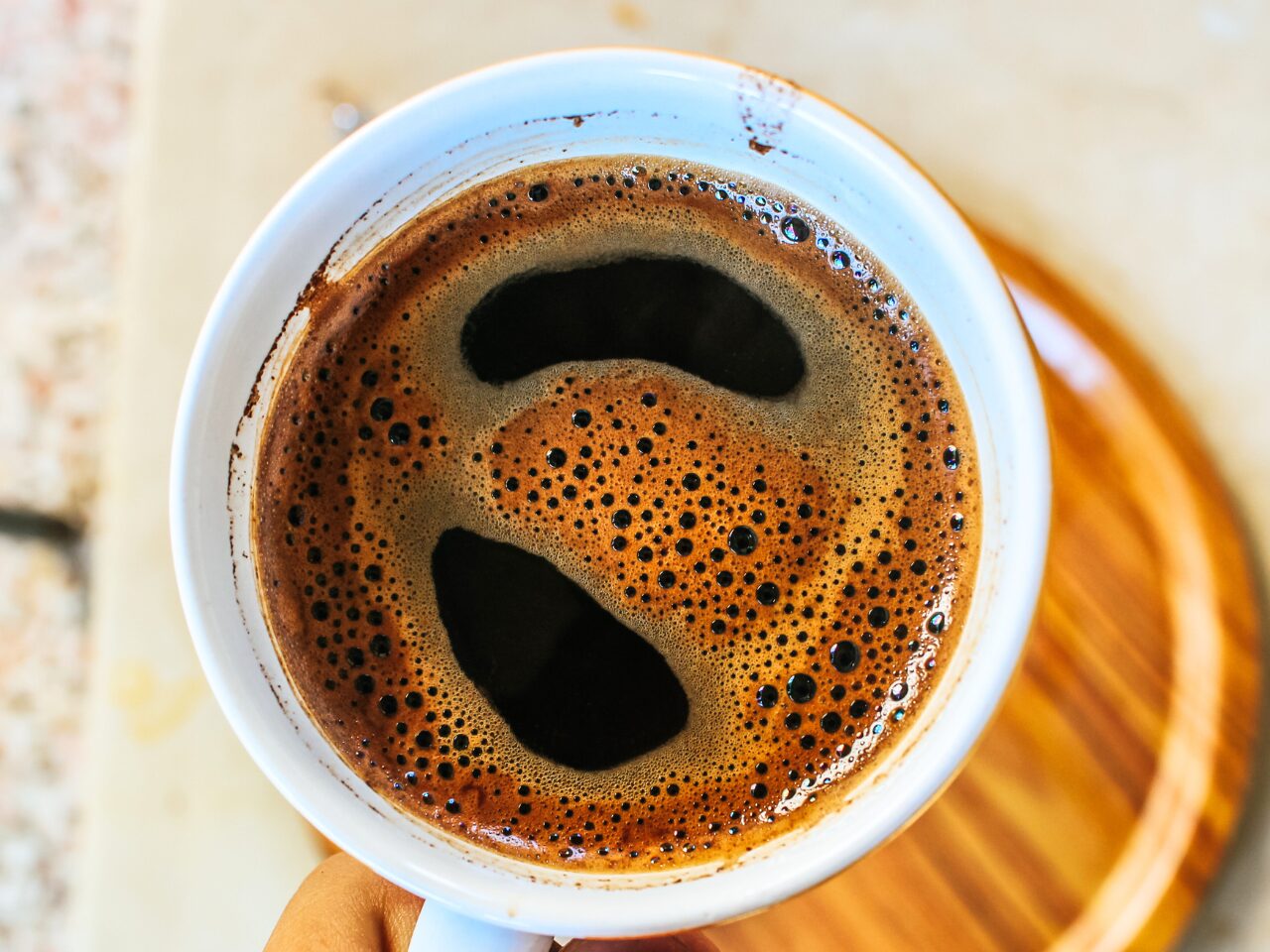 Closeup image of a cup of coffee