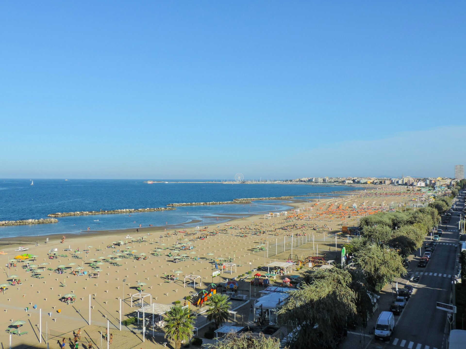 Coast of Rimini in the morning