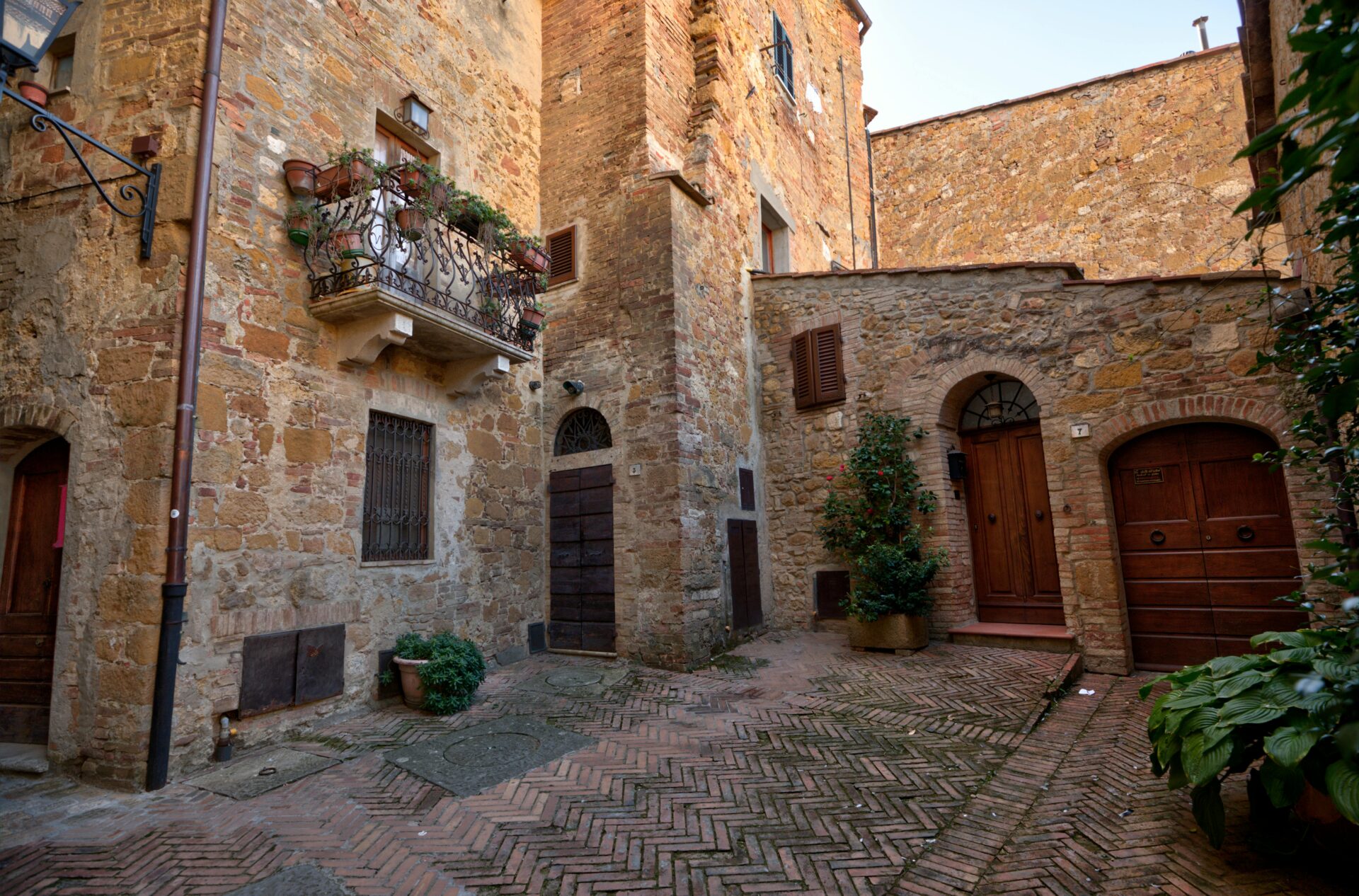 Cobblestone street in Pienza