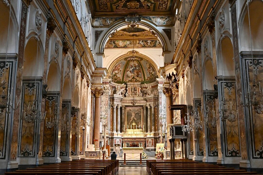 Inside Duomo di Sant'Andrea in Amalfi, Italy.
