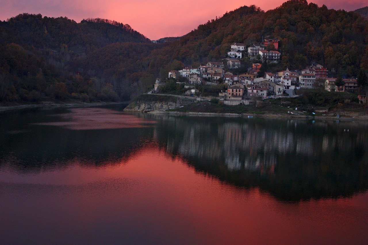 Dusk Sky at a lake in Lazio Italy