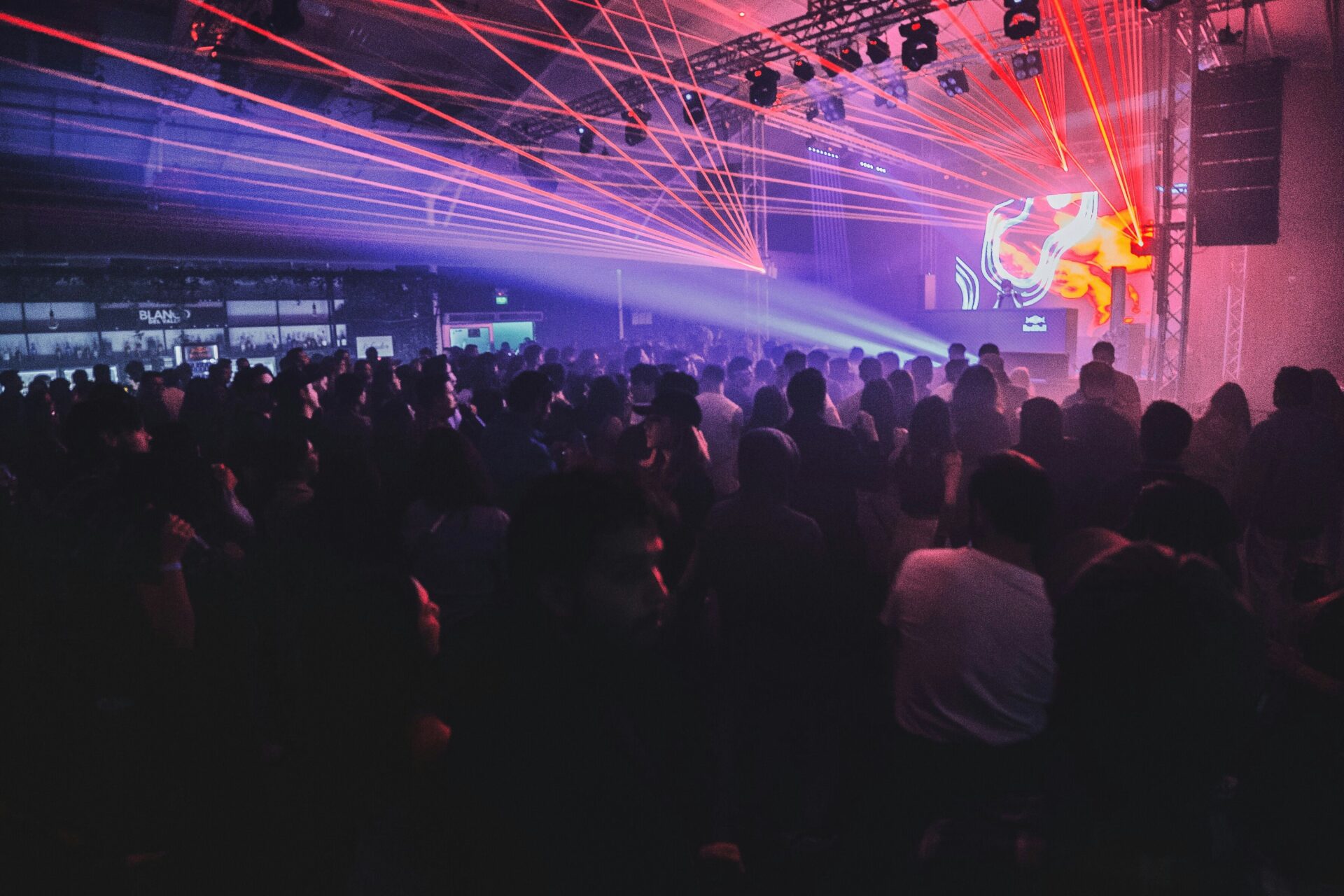 Indoor DJ club party scene