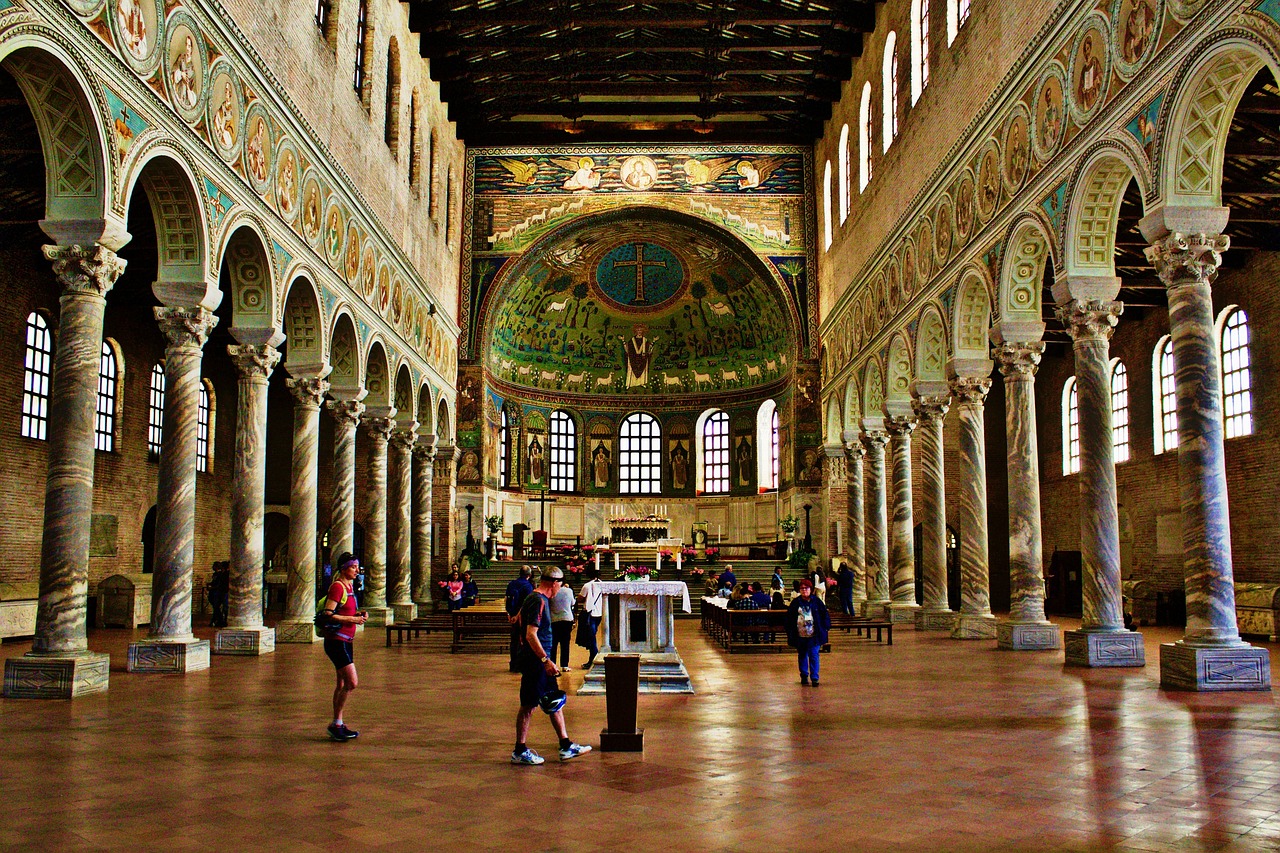 Inside a Basilica or church in Ravenna