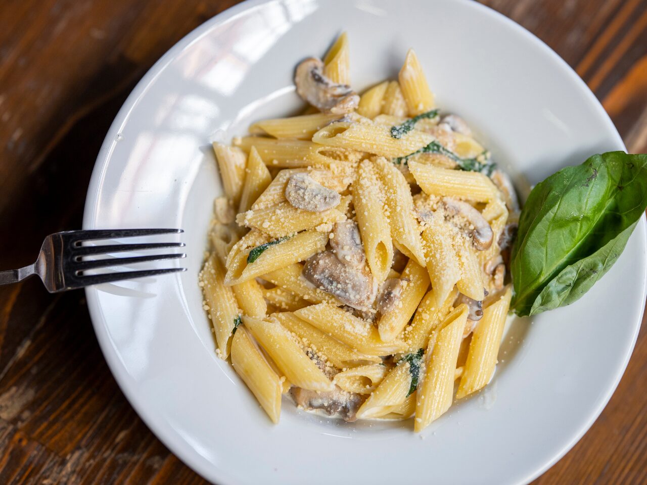 Pasta with grated Parmesan cheese - Italian cuisine