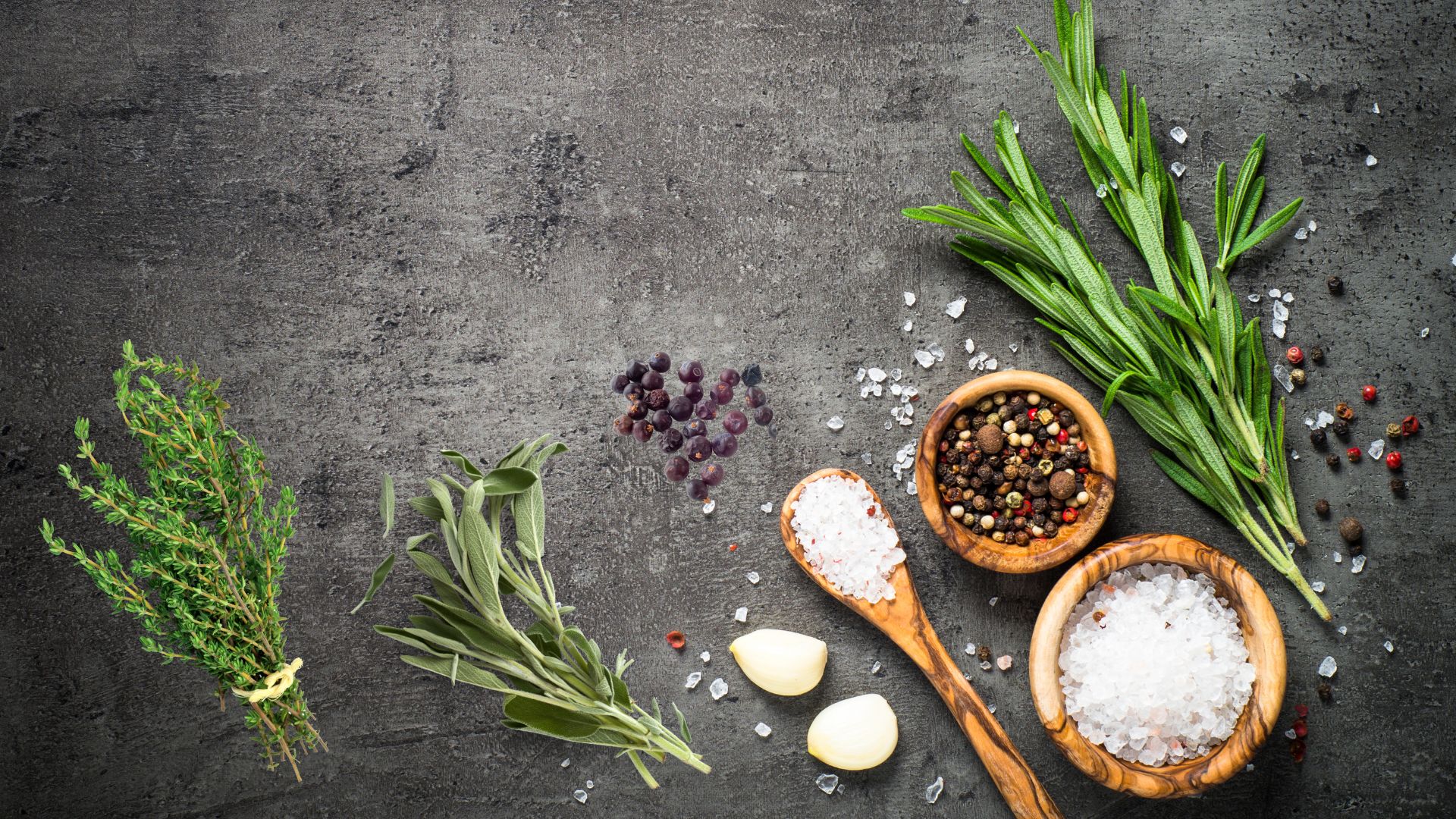Image of Local Ingredients and Seasoning in Pork Products specifically - Wild rosemary, sage,  thyme