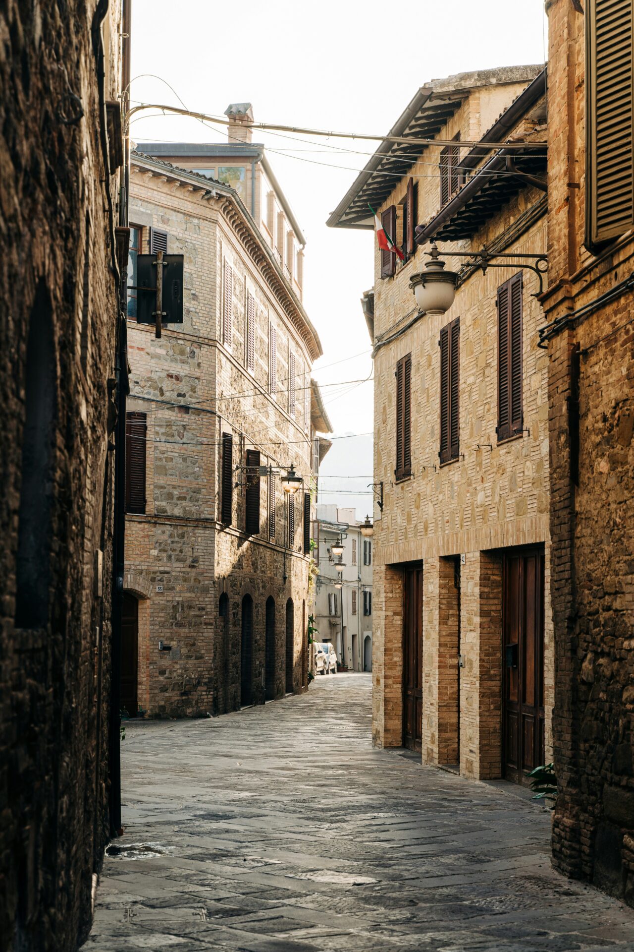 Medieval street in Bevagna, Italy