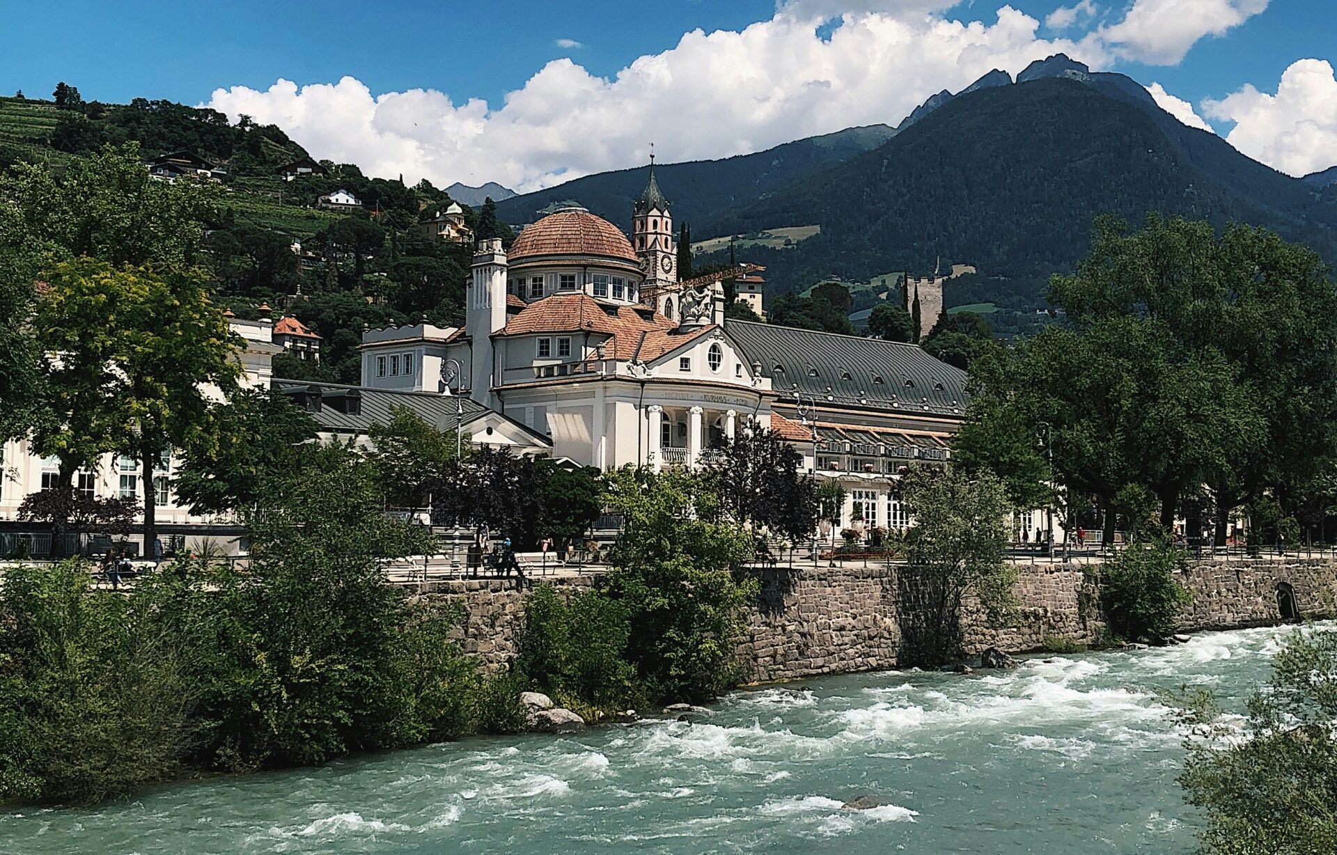 A river in Merano, South Tyrol, Italy