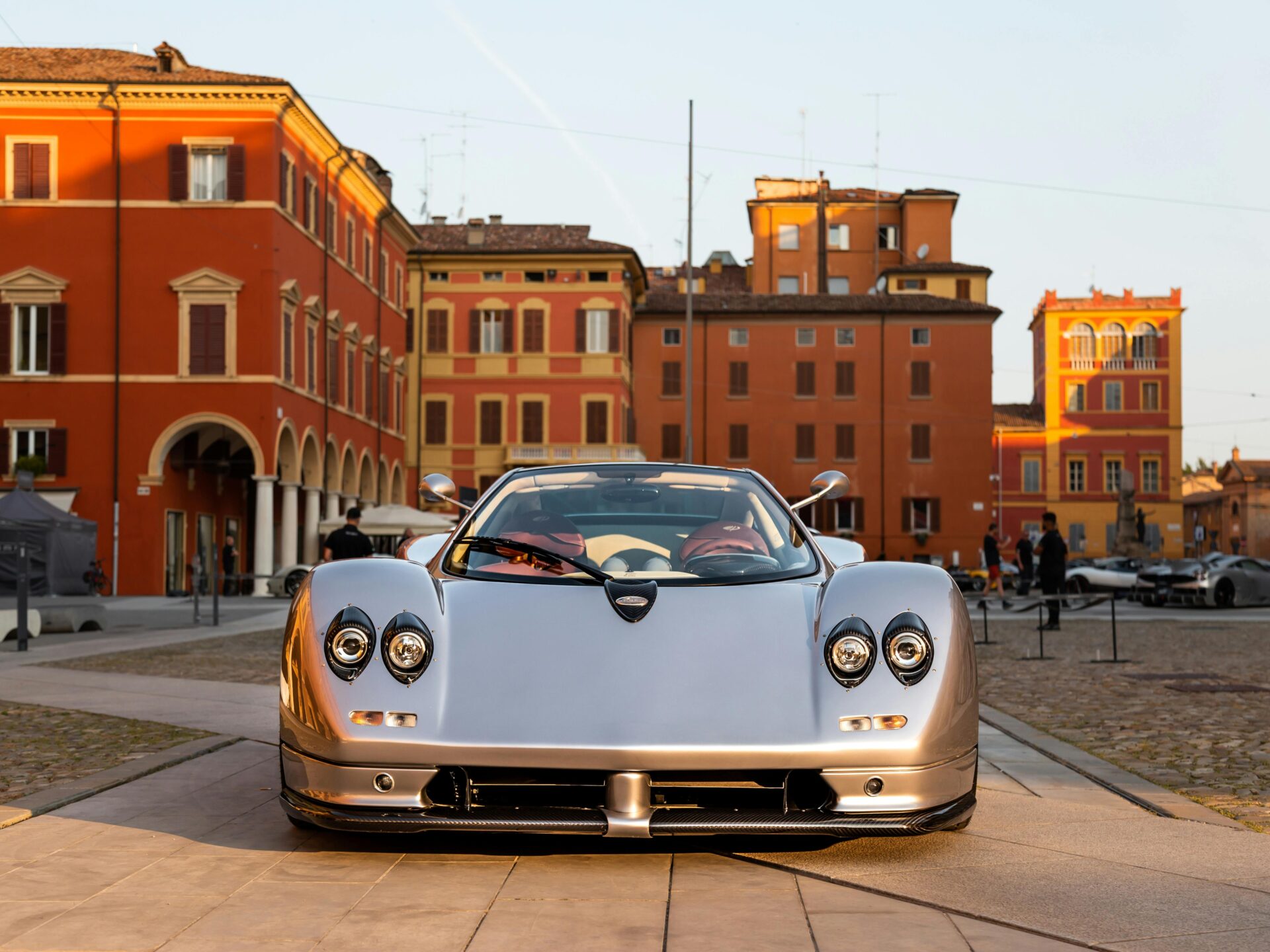 Car park in front of a historic building in Modena, Italy