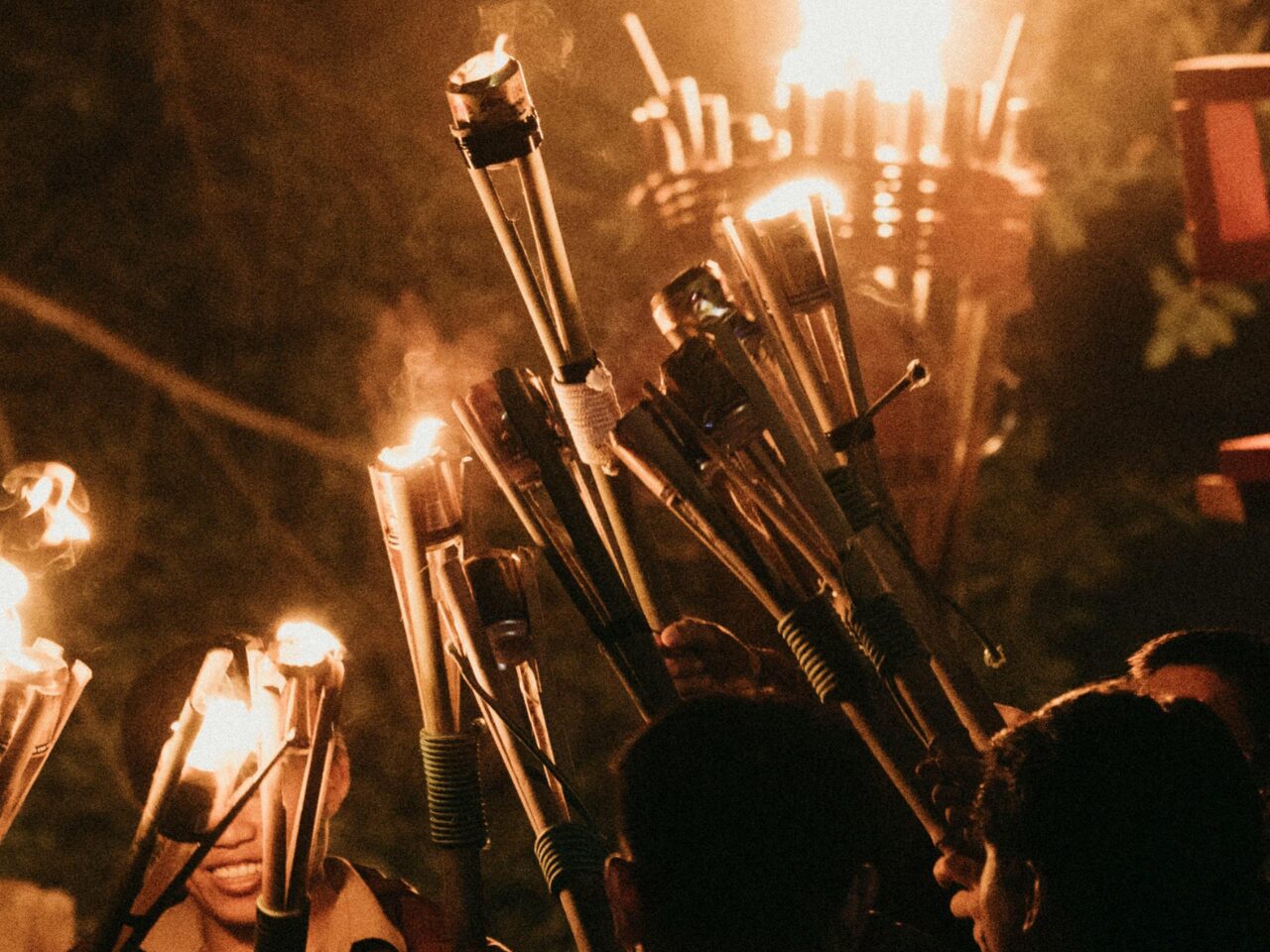 Nighttime Torch Gathering