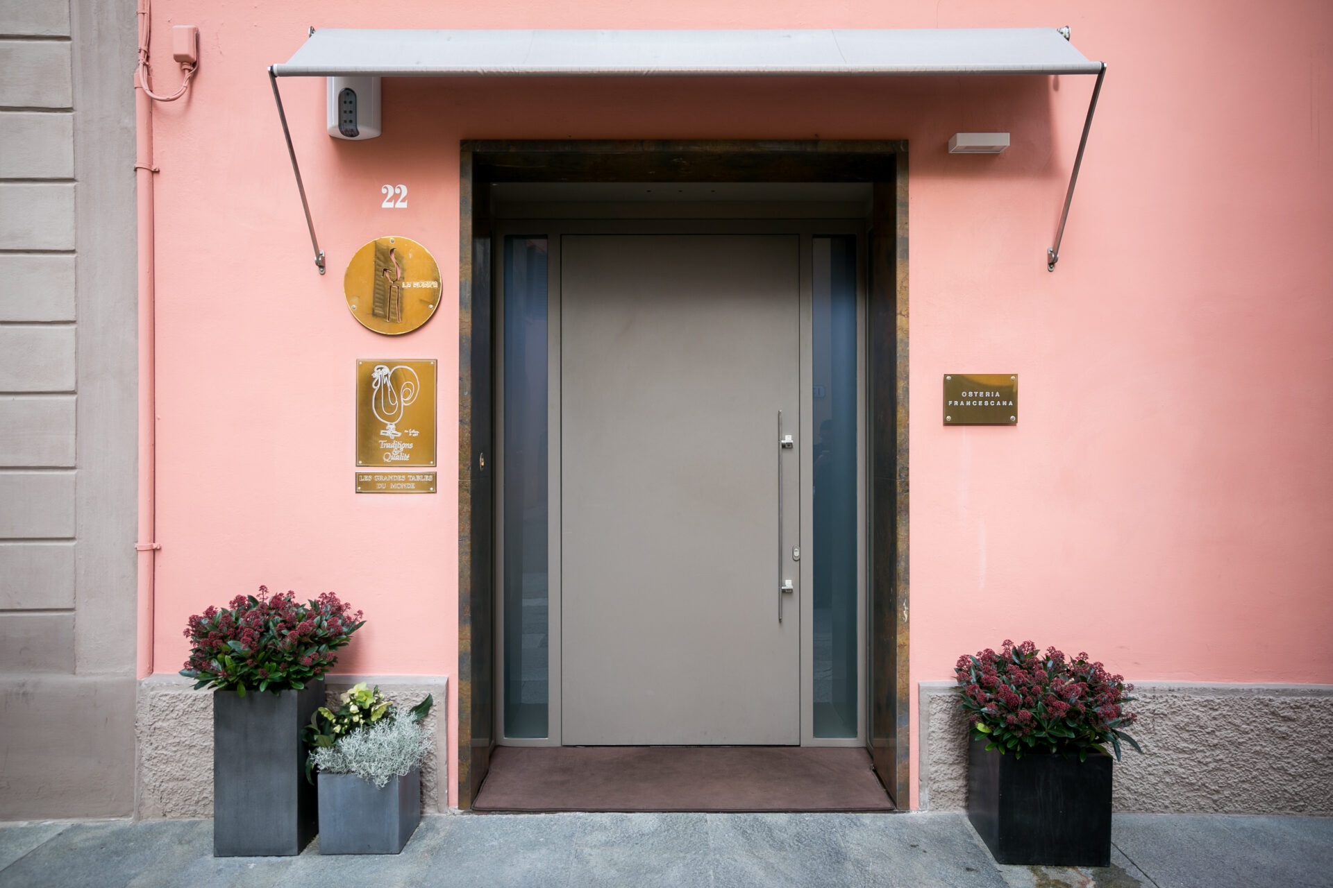 Exterior of Osteria Francescana in Modena, Italy — the world-renowned restaurant known for its innovative Italian cuisine by Chef Massimo Bottura.