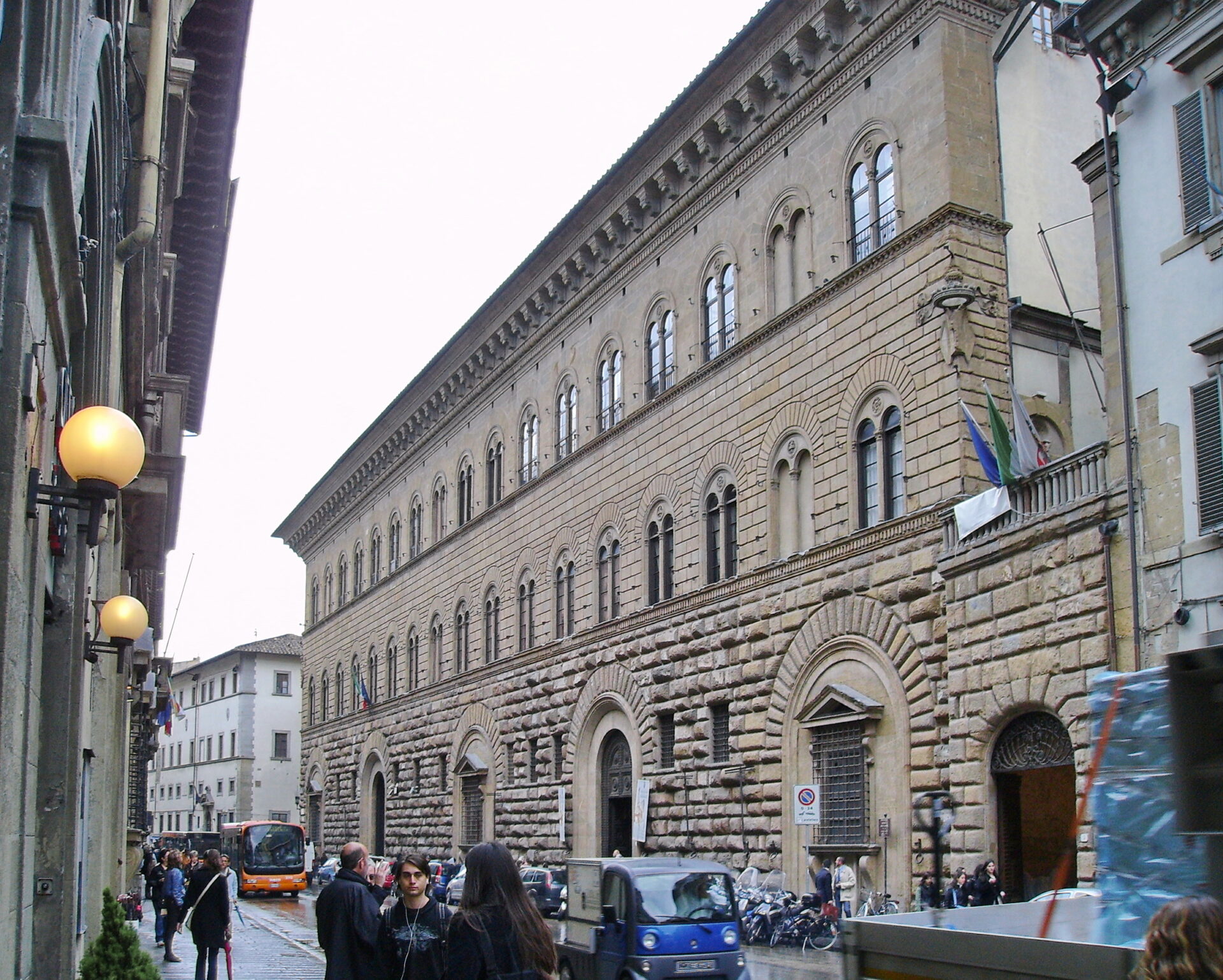 Facade of Palazzo Medici in Florence, showcasing Renaissance architecture and the grandeur of the Medici family's early influence in Tuscany.