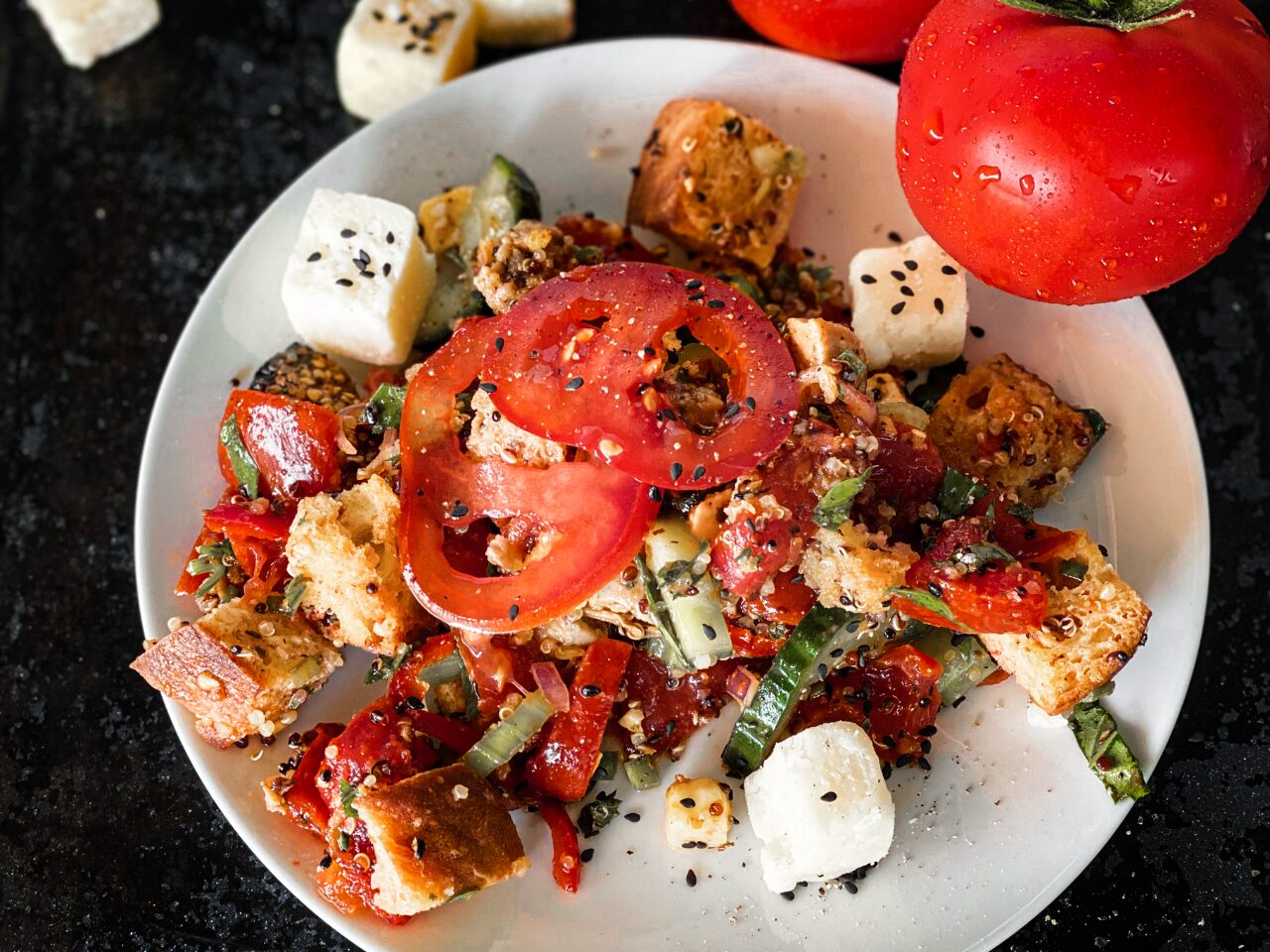 Panzanella - Italian dish - bread salad