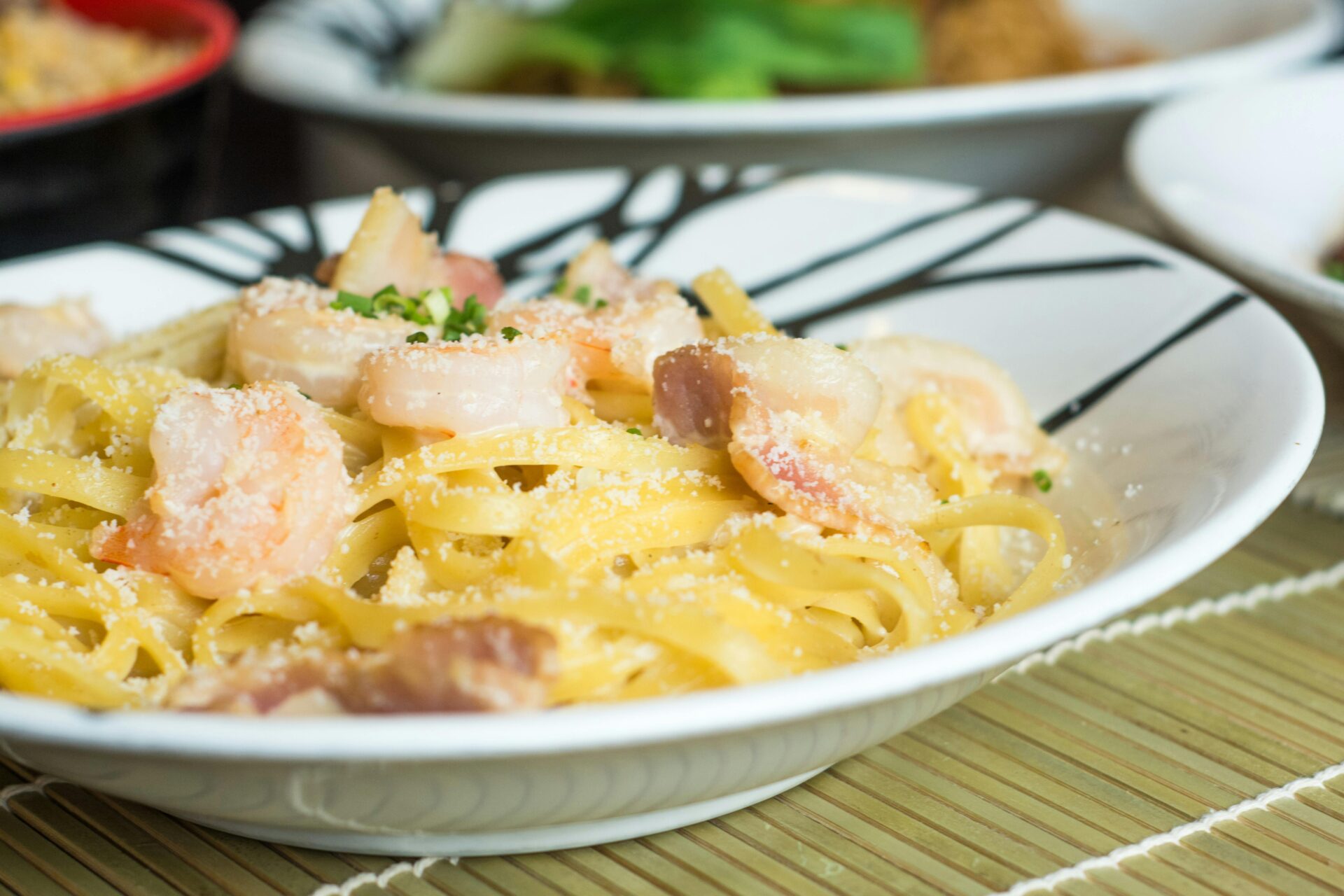 Pasta Dish on White Ceramic Plate
