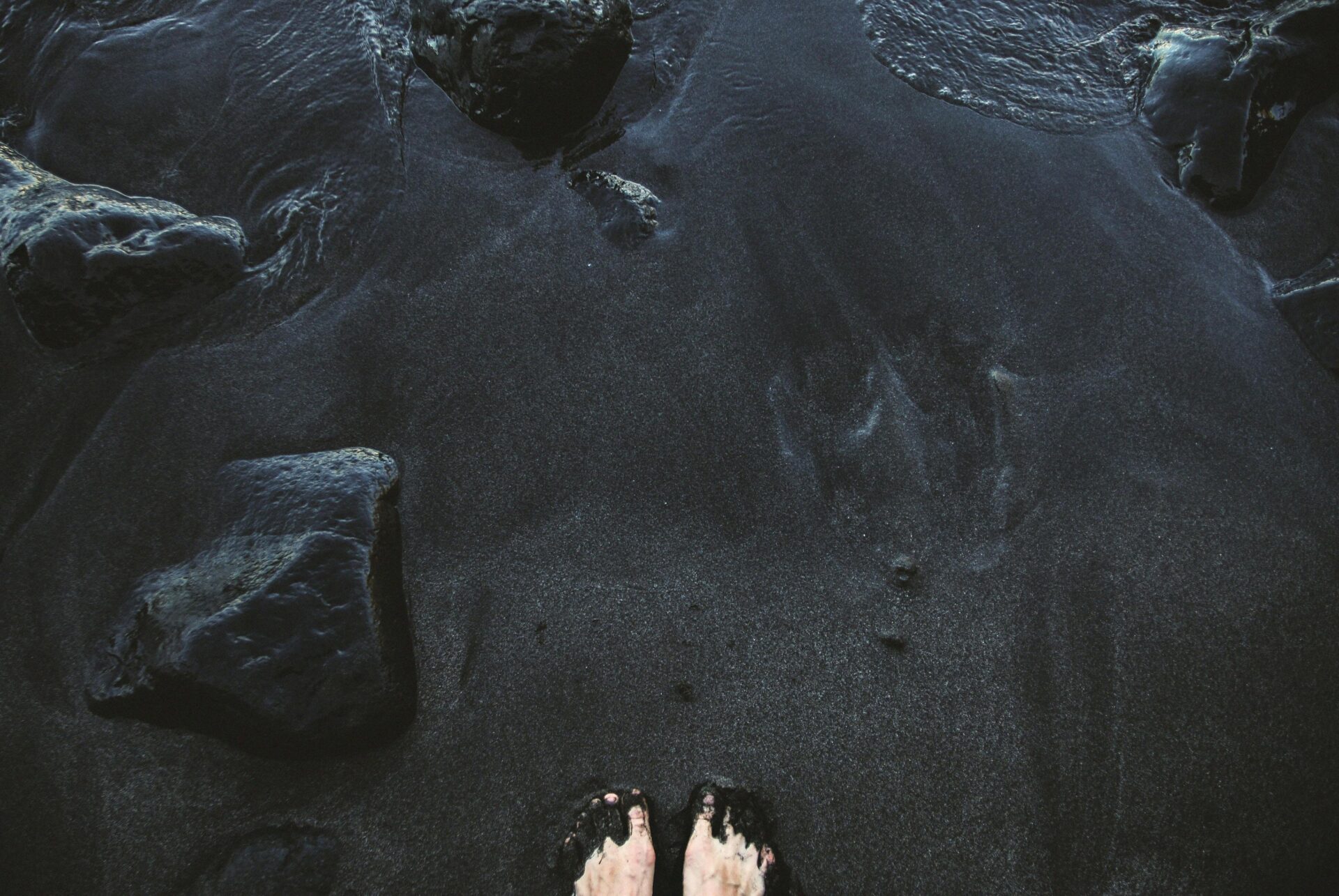 Black beach sand