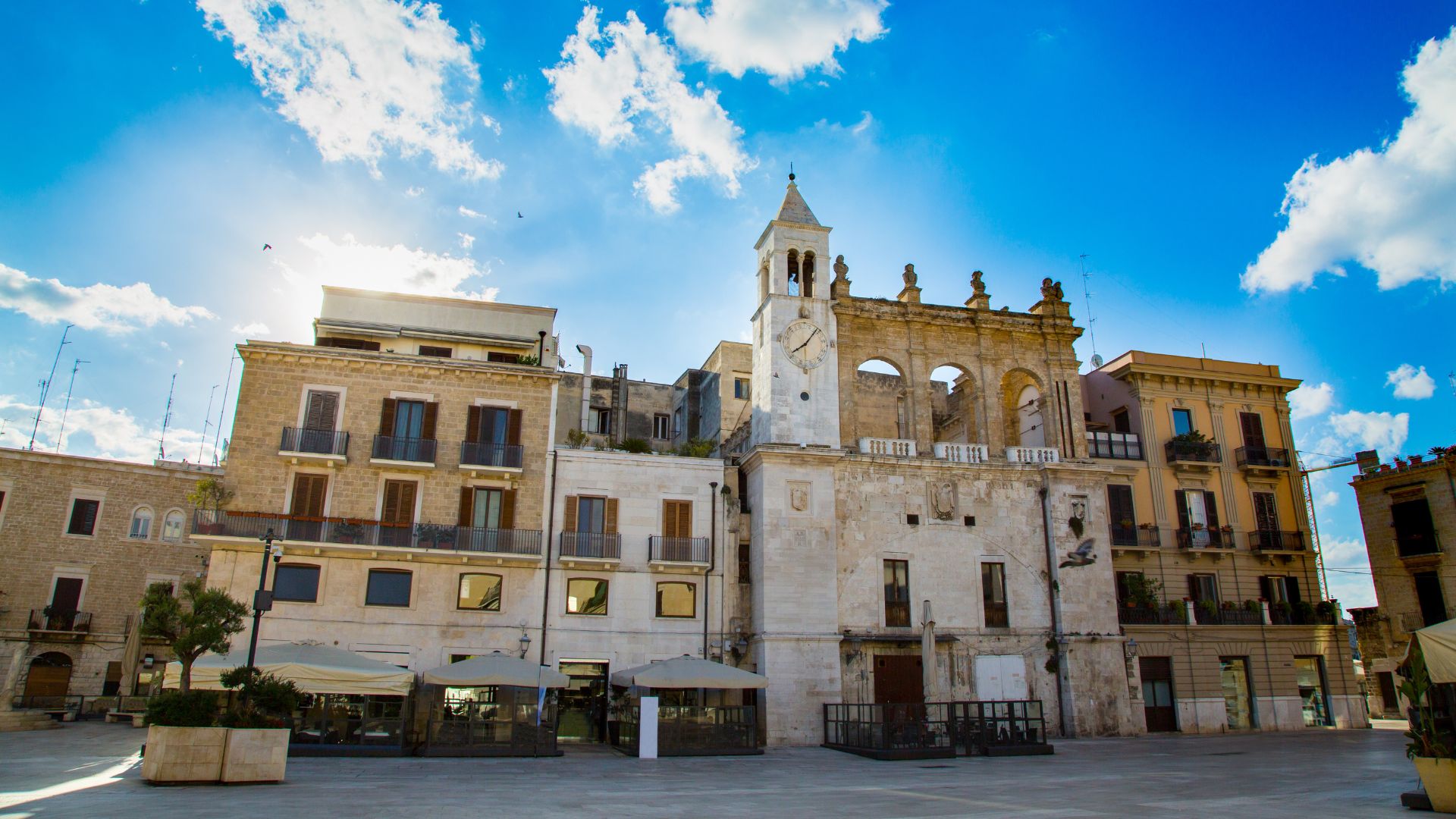 Image shows  Piazza Mercantile in Bari, Italy.