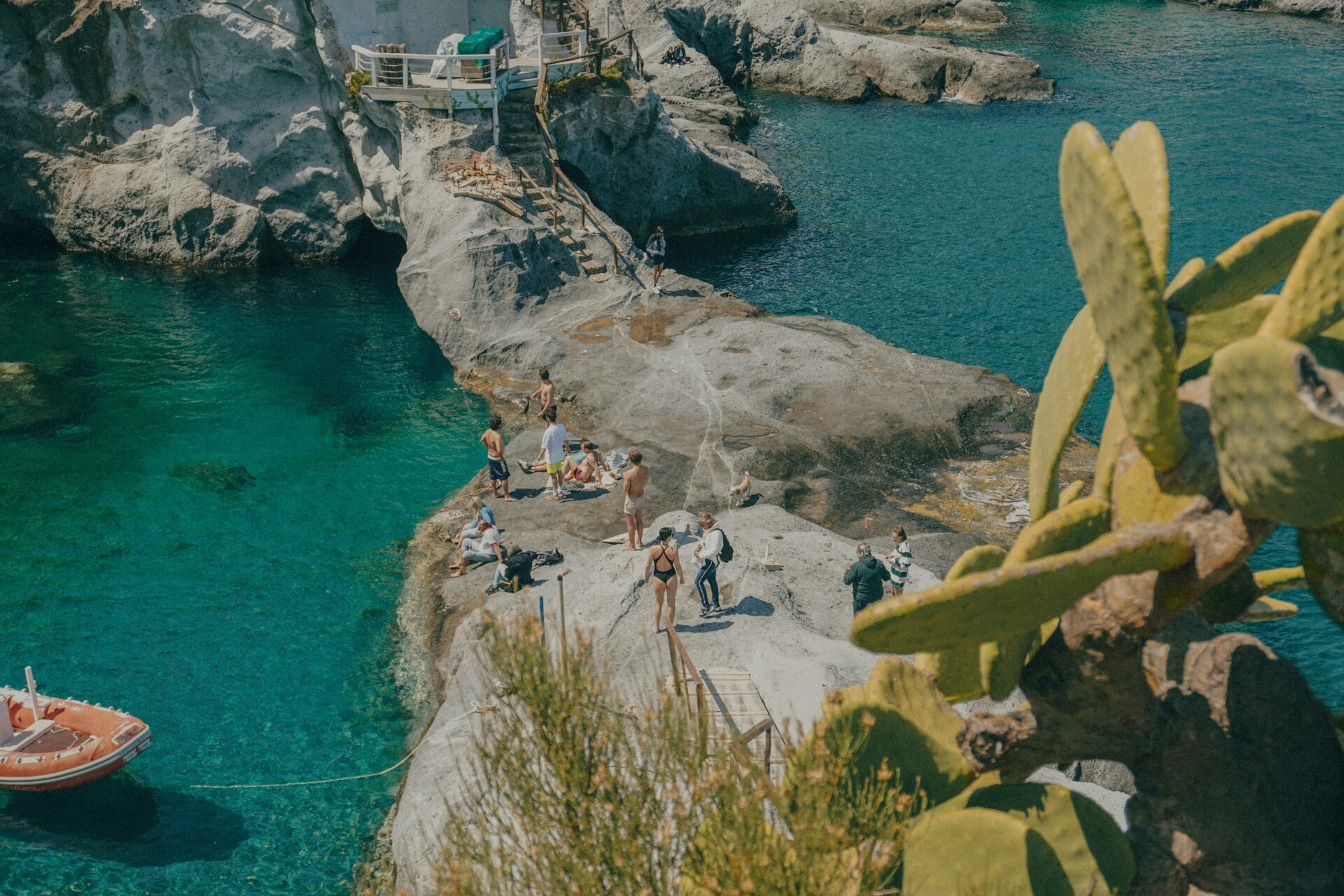 Ponza Island - beach near Rome - a bridge made of rock formation
