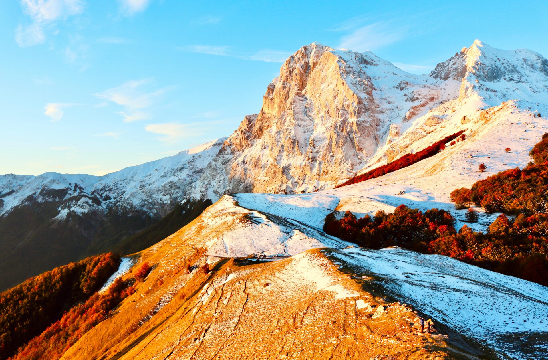 Prati di Tivo - Abruzzo, Italy - alps or mountain in Italy - mountain with powdery snow
