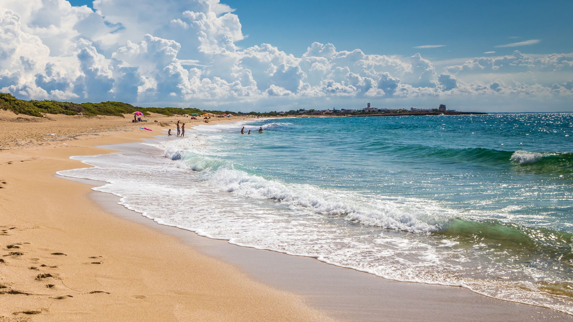 Image shows Punta Prosciutto beach, Salento, Italy.