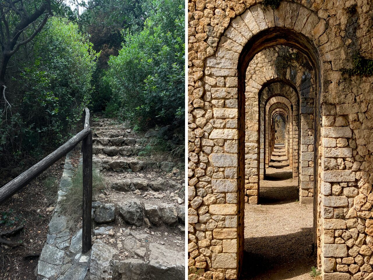 Left to Right: Ancient stair in San Felice Circeo and Tempio di Giove Anxur in Terracina
