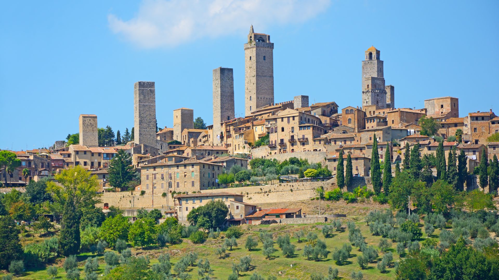 Image shows Gimignano, Italy