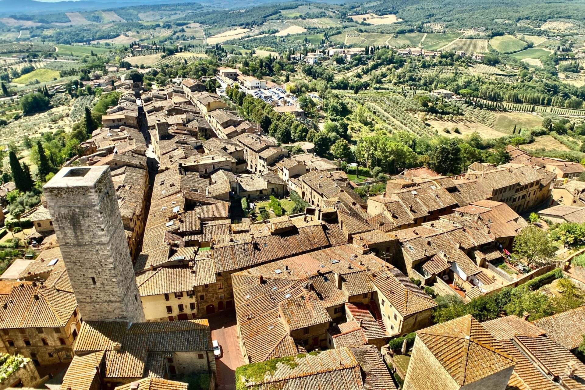 view of san gimignano from torre grossa