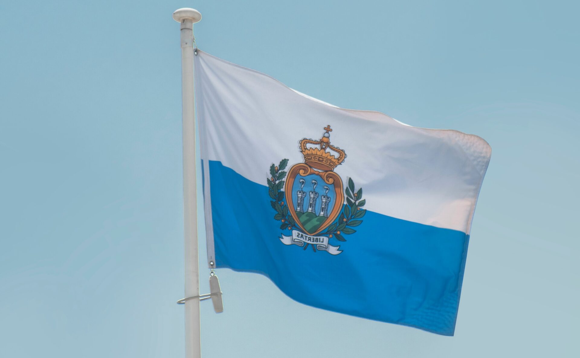 San Marino National Flag - blue and white flag