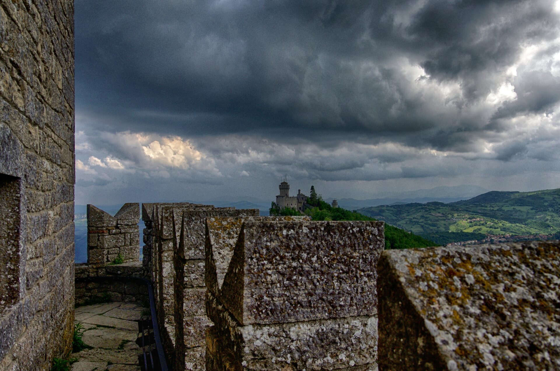 San Marino under cloudy weather