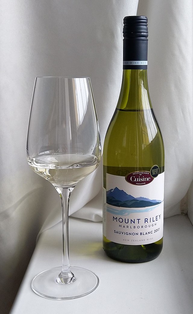 Sauvignon Blanc Wine with a wine glass on the side