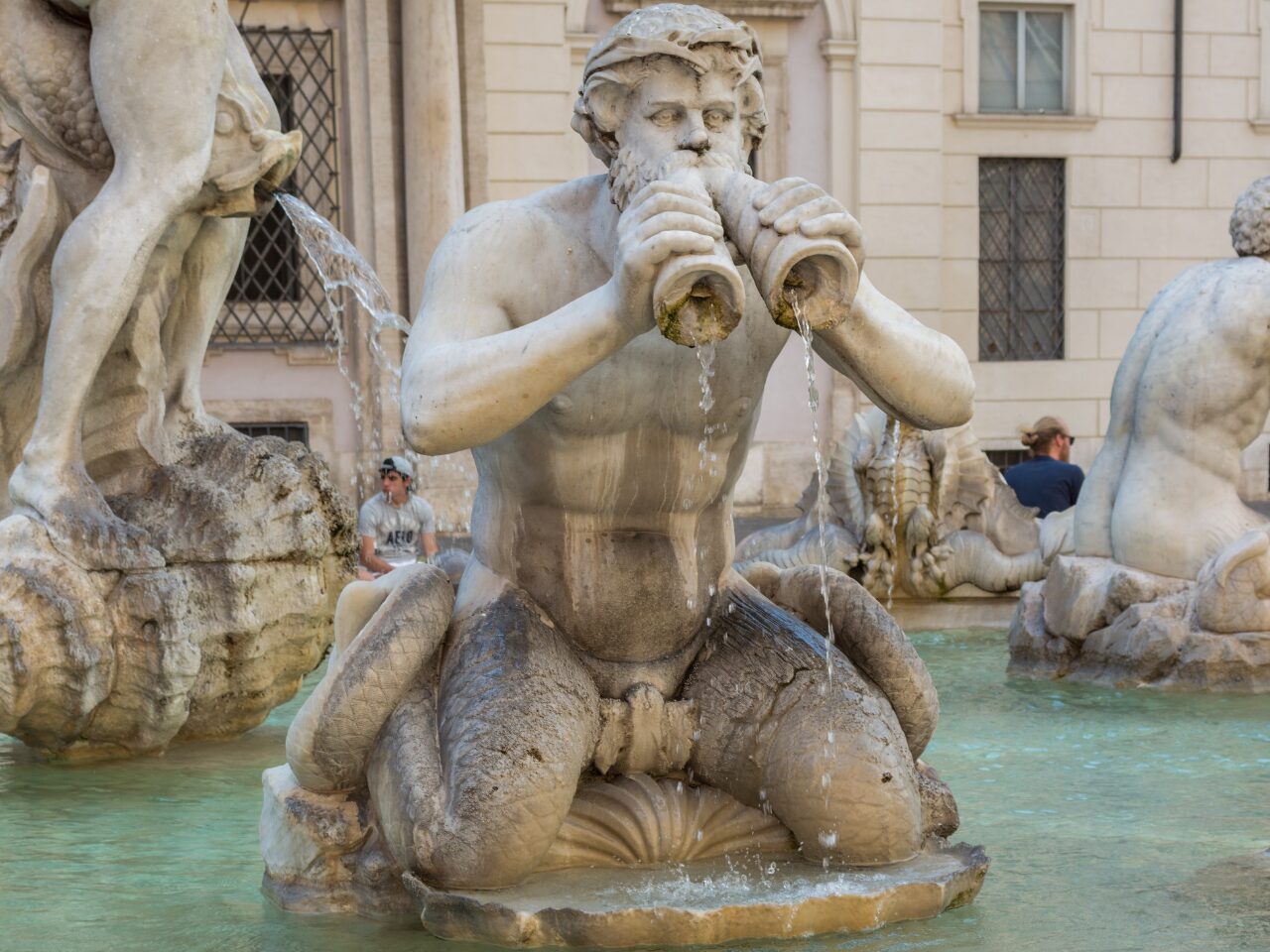 Sculptures in Fountain at Piazza Navona